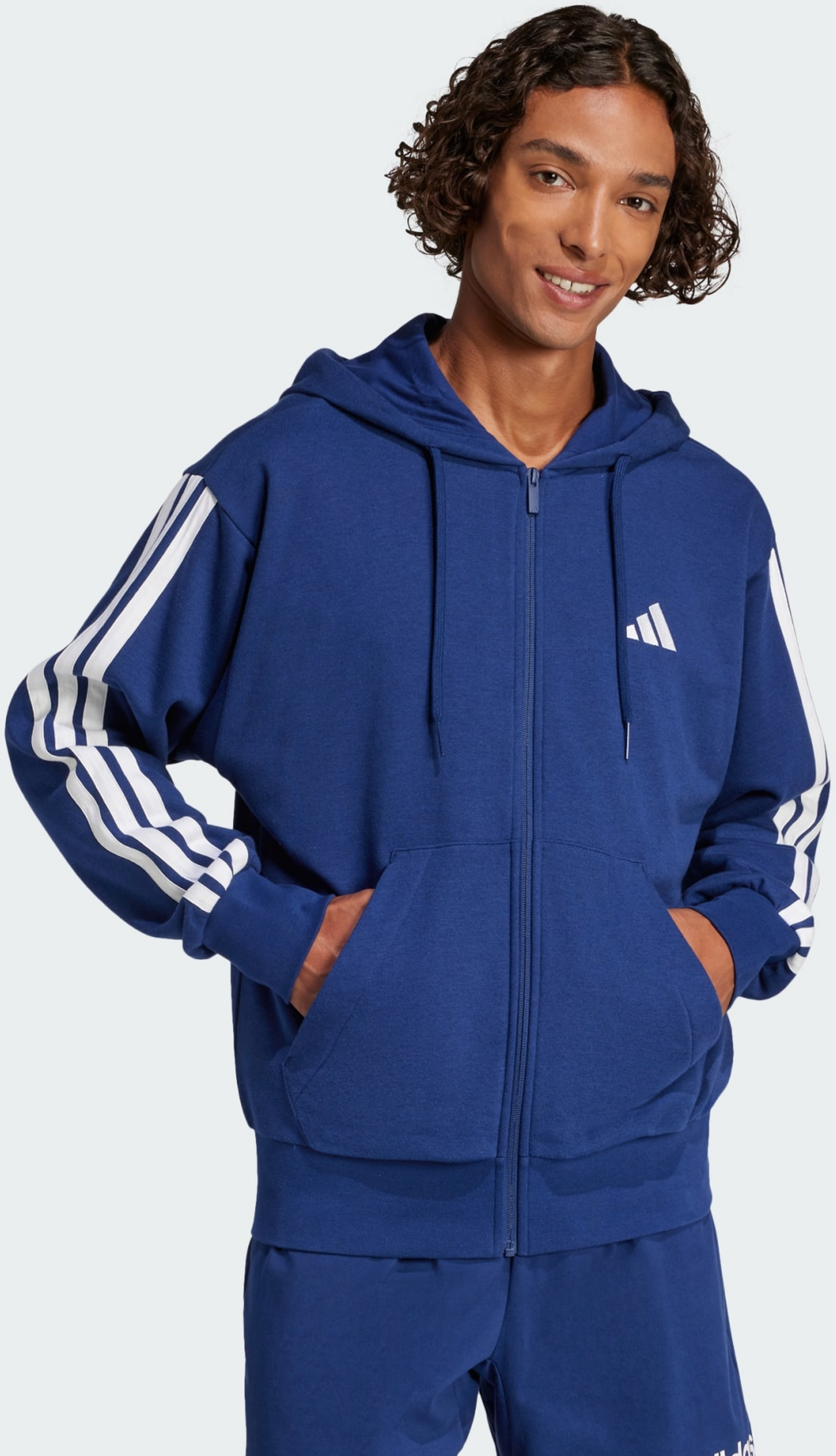 ADIDAS, Adidas Essentials 3-stripes French Terry Full-zip Hoodie