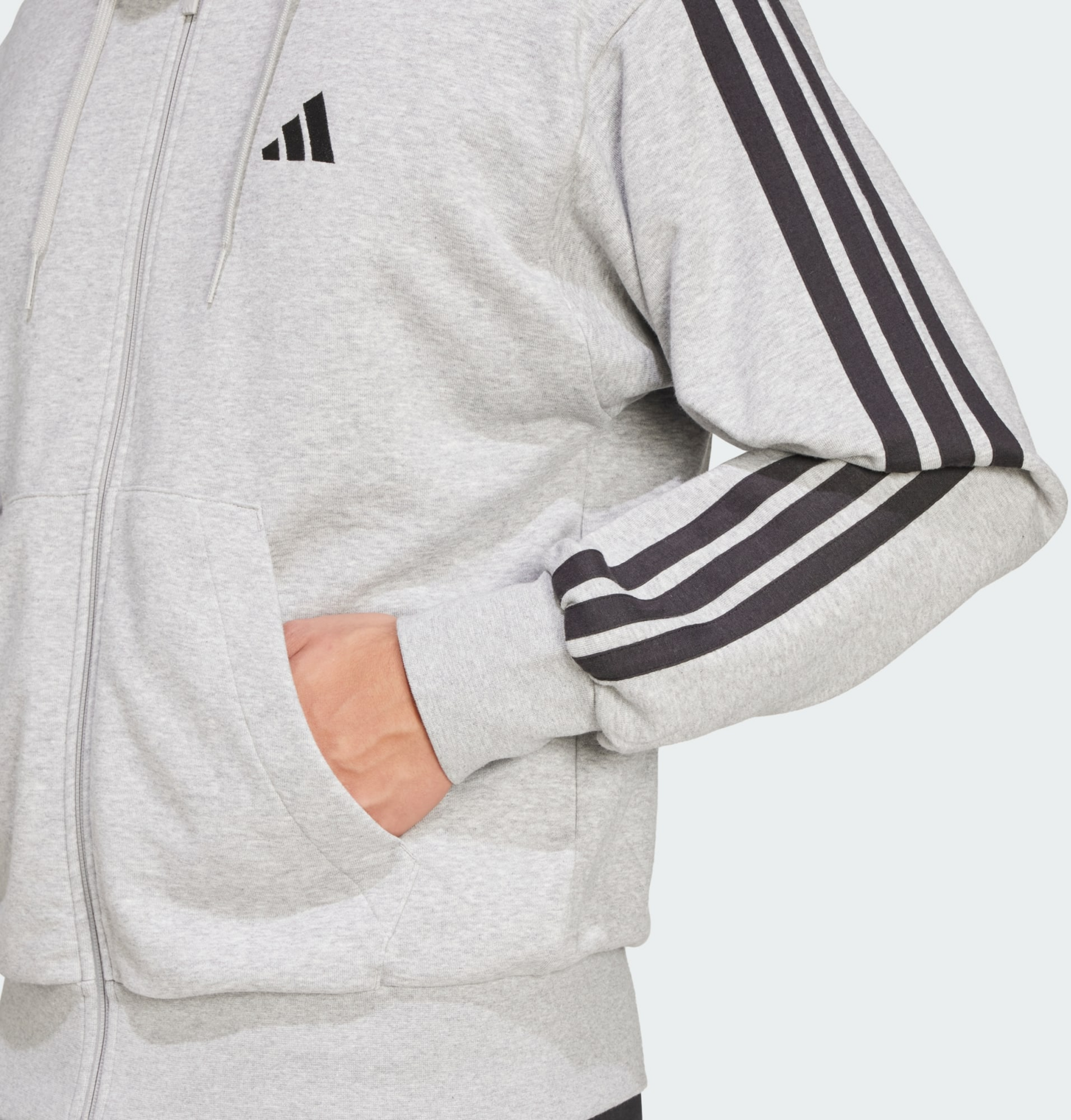 ADIDAS, Adidas Essentials 3-stripes French Terry Full-zip Hoodie