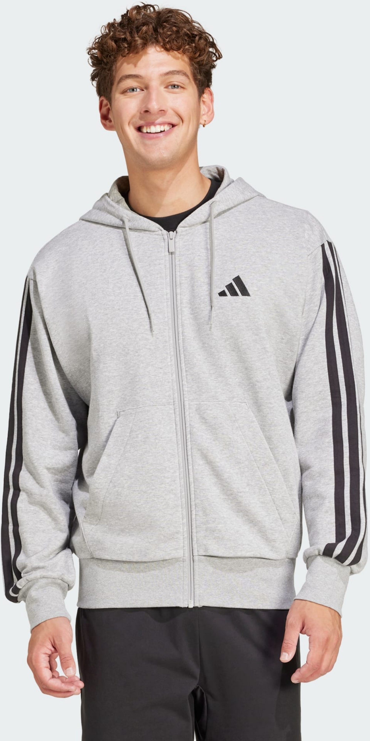 ADIDAS, Adidas Essentials 3-stripes French Terry Full-zip Hoodie
