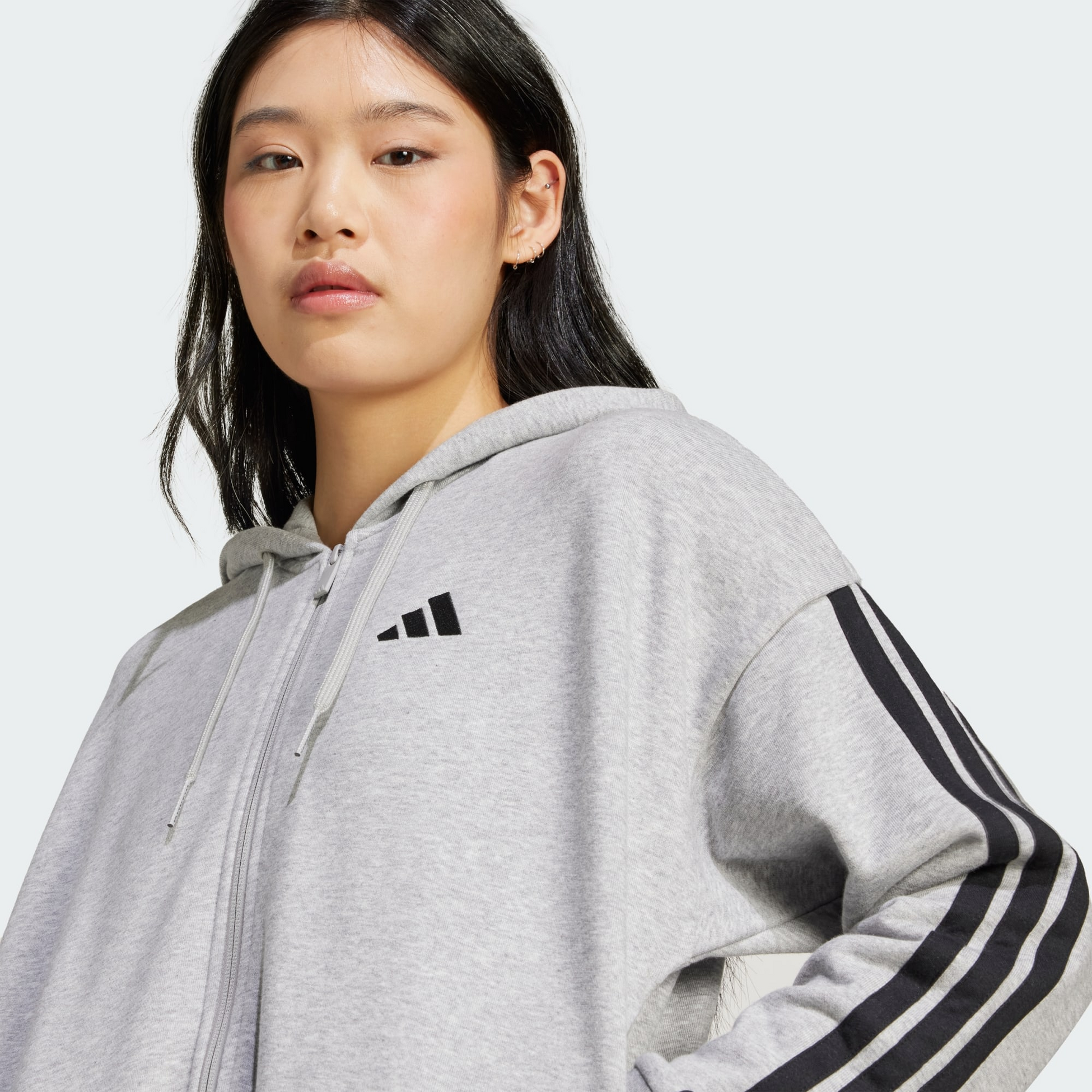 ADIDAS, Adidas Essentials 3-stripes French Terry Full-zip Hoodie