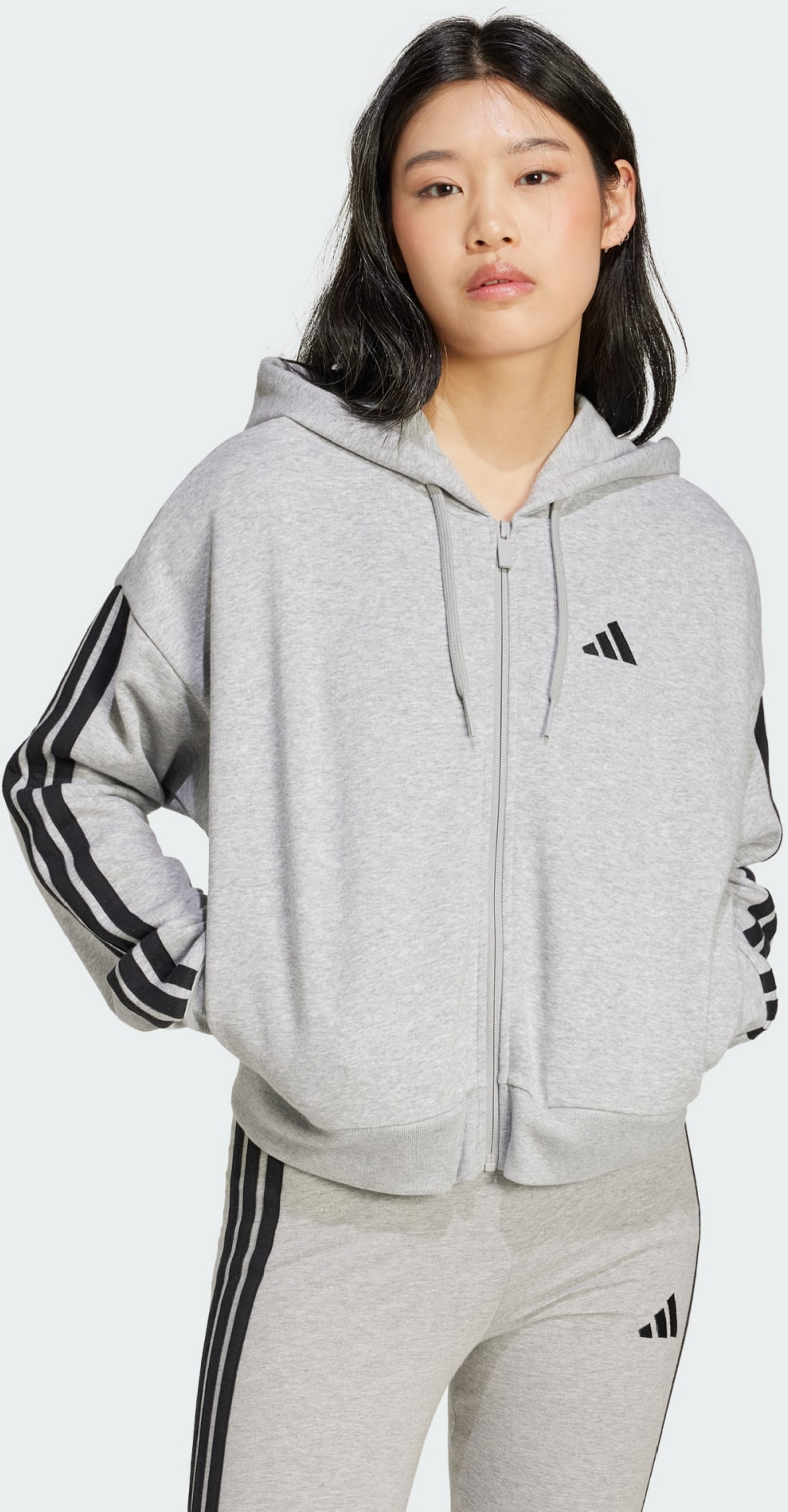 ADIDAS, Adidas Essentials 3-stripes French Terry Full-zip Hoodie