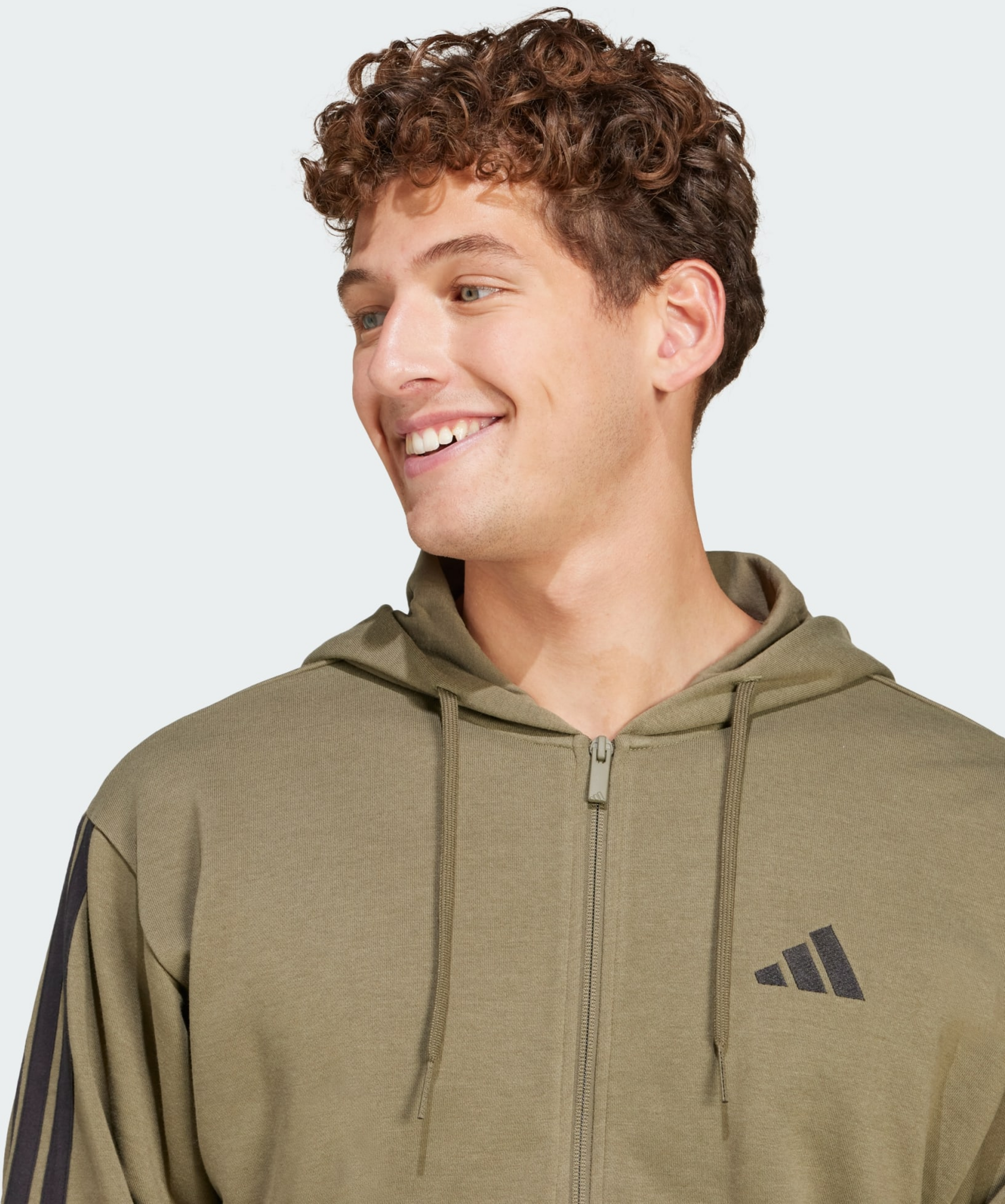 ADIDAS, Adidas Essentials 3-stripes French Terry Full-zip Hoodie
