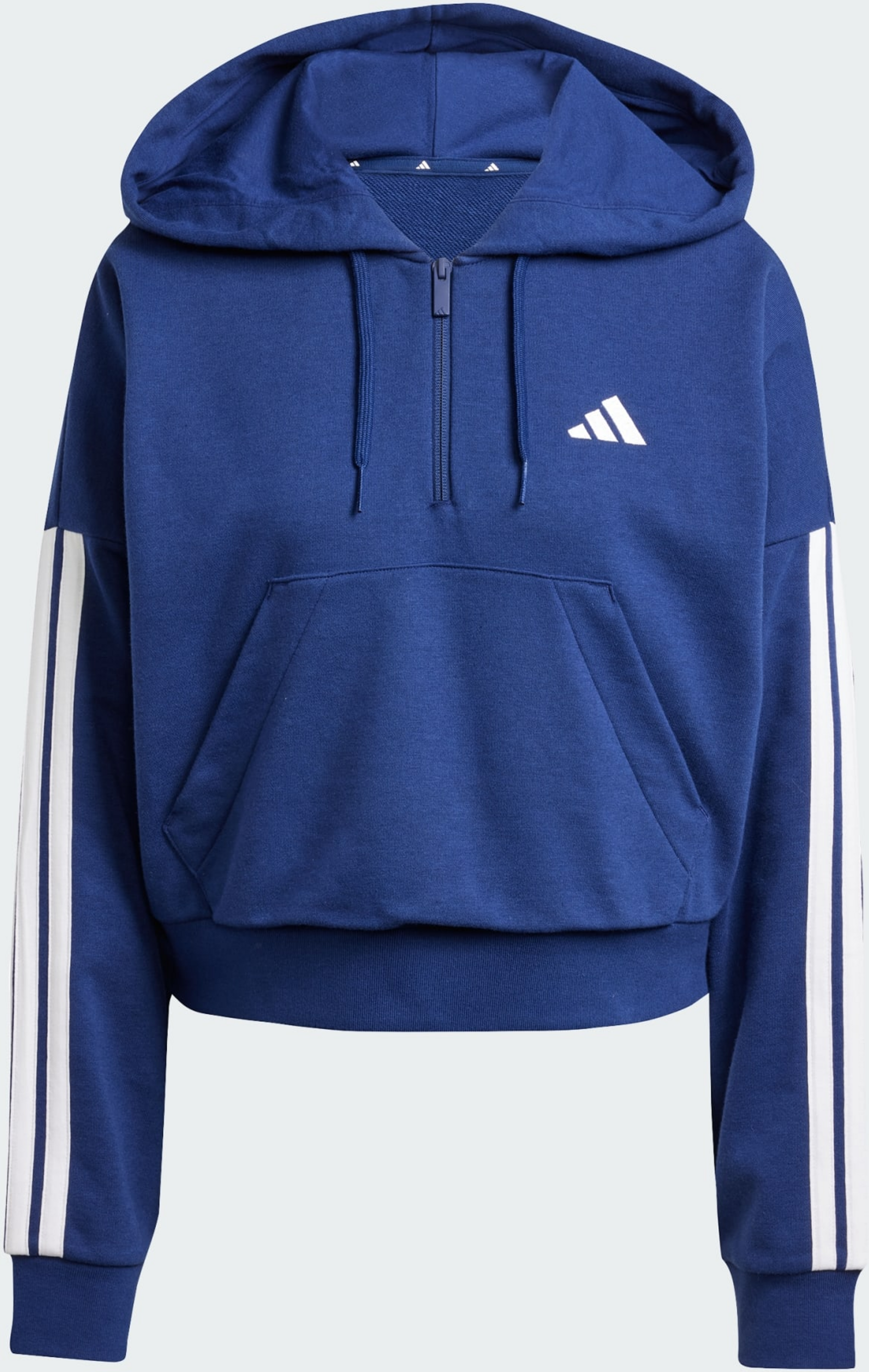 ADIDAS, Adidas Essentials 3-stripes French Terry Quarter-zip Hoodie