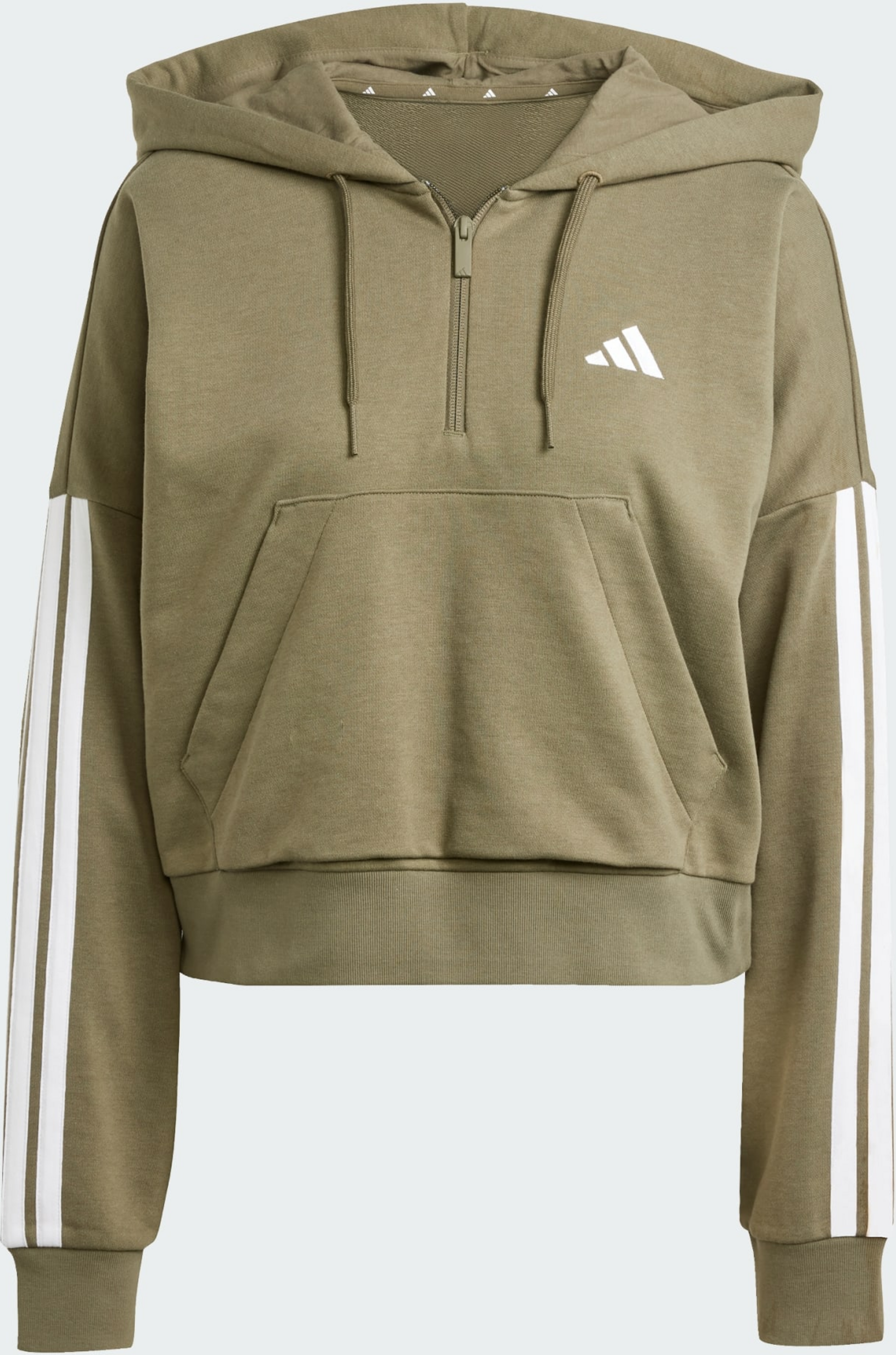 ADIDAS, Adidas Essentials 3-stripes French Terry Quarter-zip Hoodie