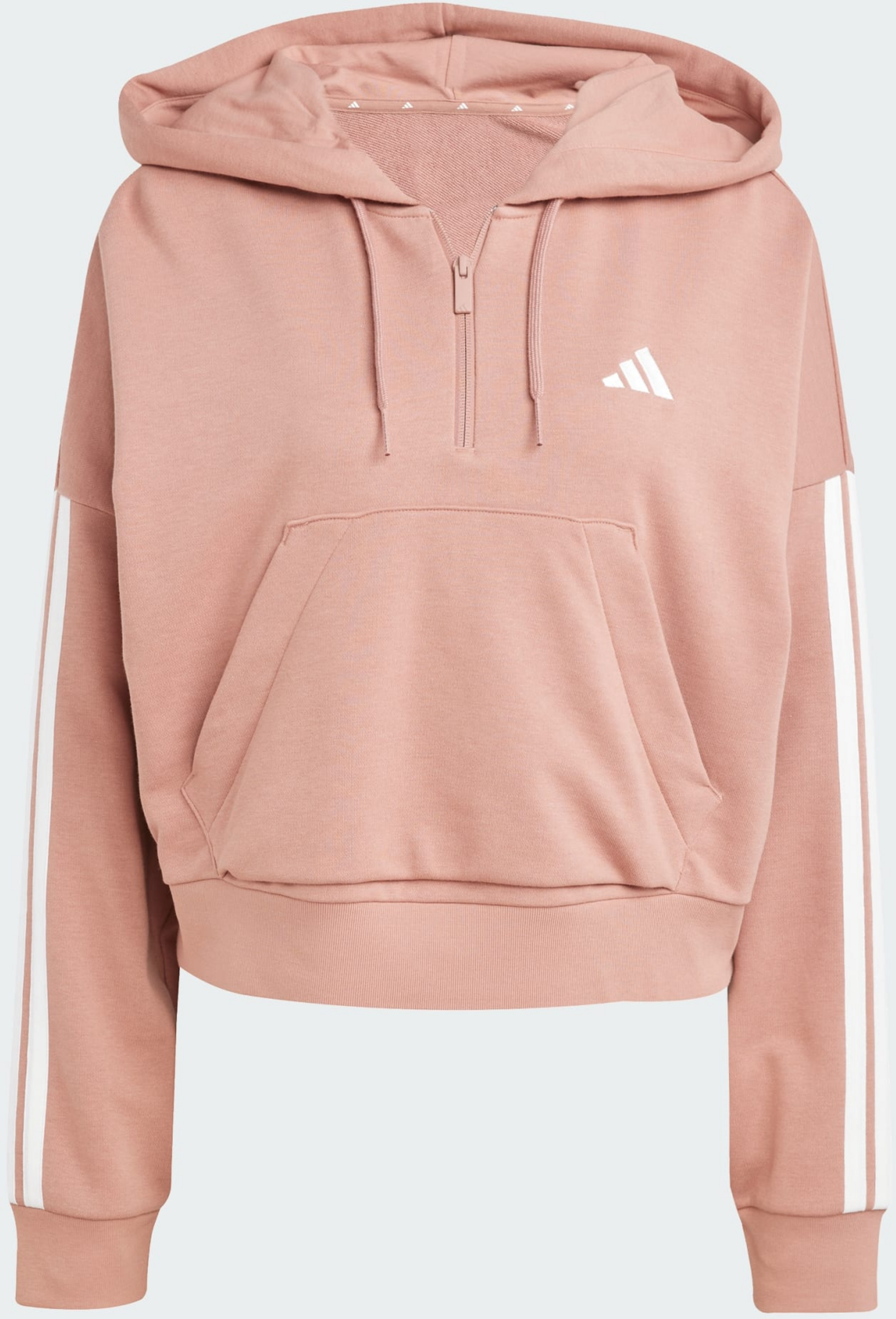 ADIDAS, Adidas Essentials 3-stripes French Terry Quarter-zip Hoodie