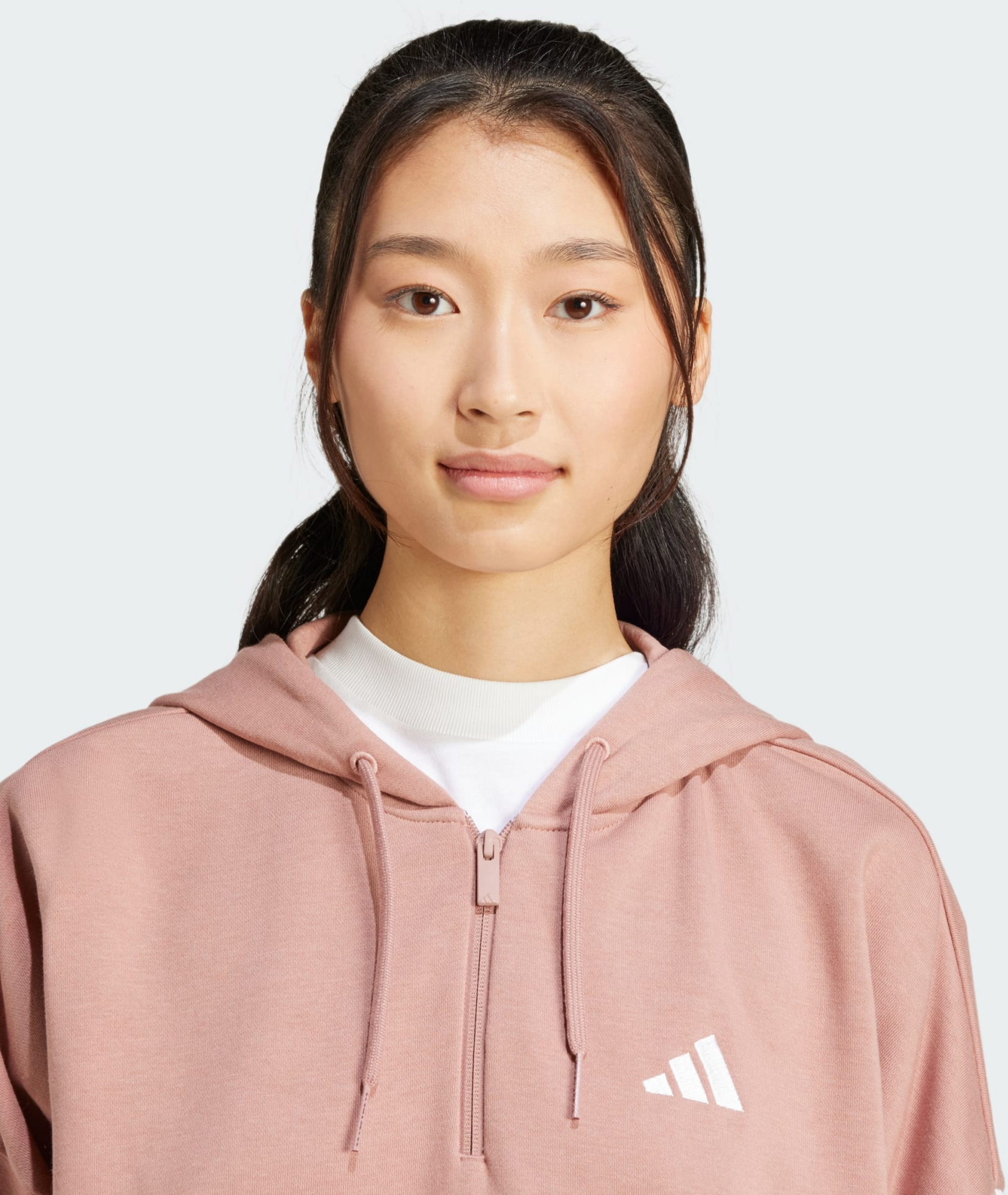 ADIDAS, Adidas Essentials 3-stripes French Terry Quarter-zip Hoodie