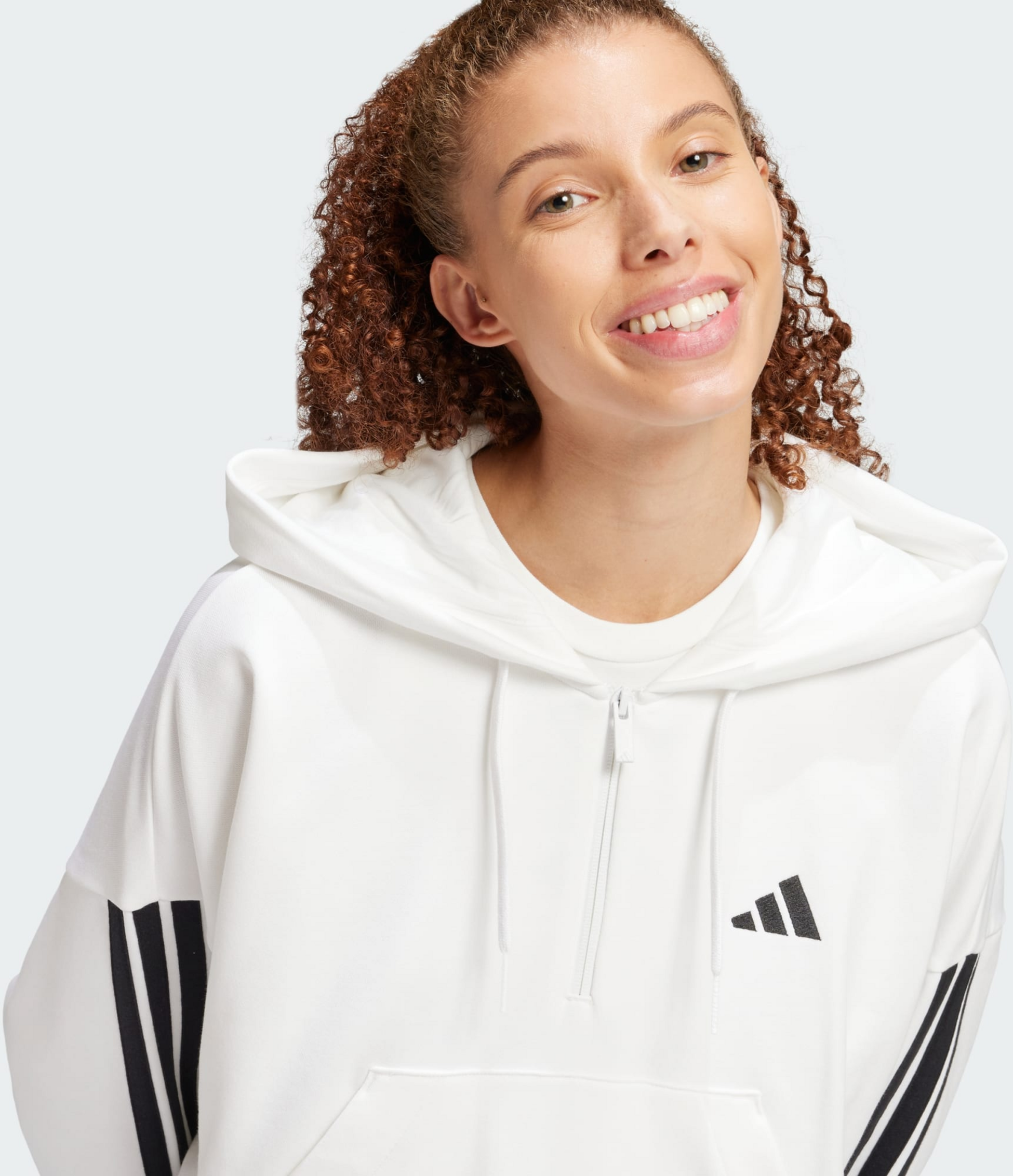 ADIDAS, Adidas Essentials 3-stripes French Terry Quarter-zip Hoodie