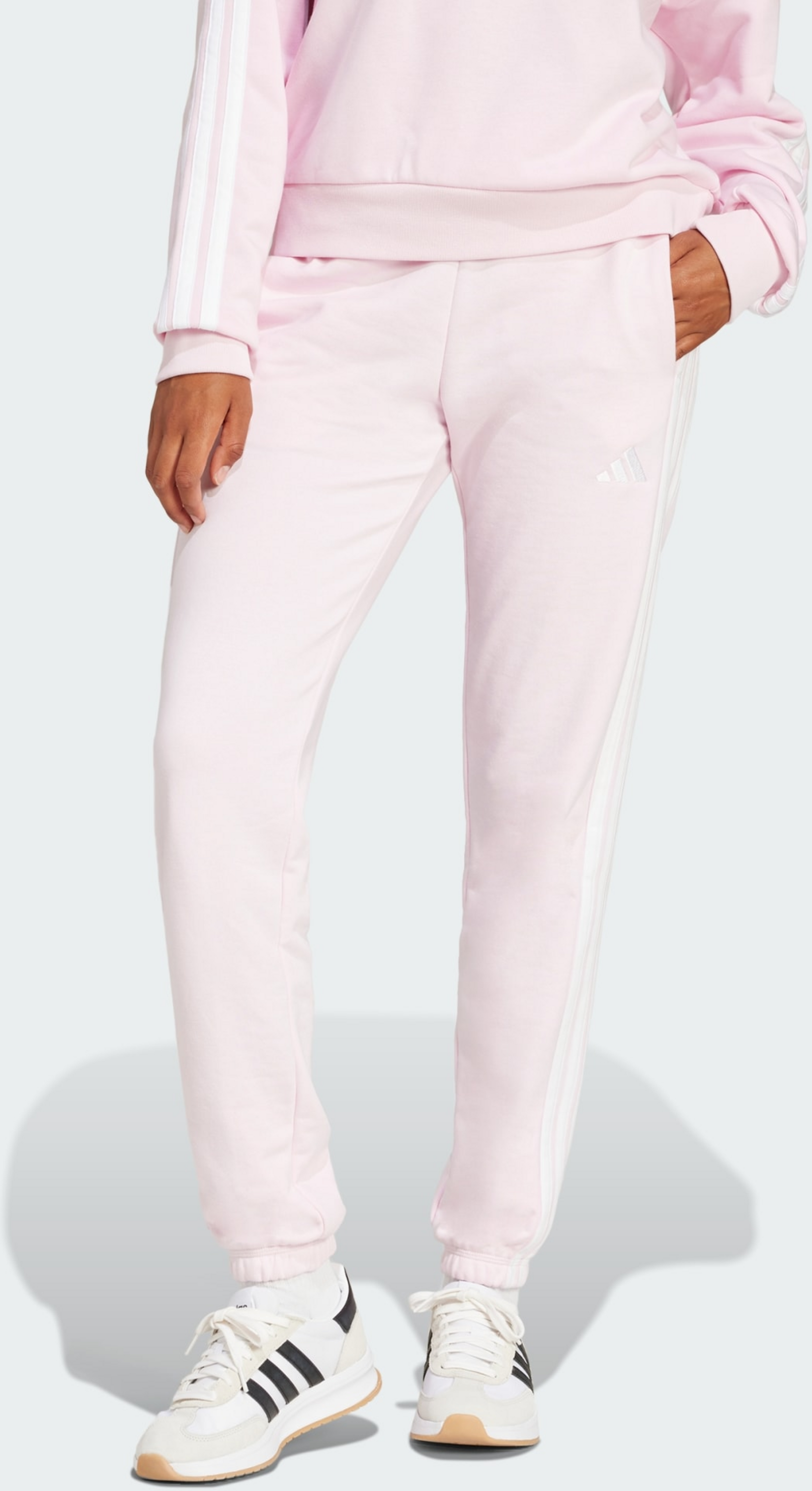 ADIDAS, Adidas Essentials 3-stripes French Terry-byxor Med Mudd