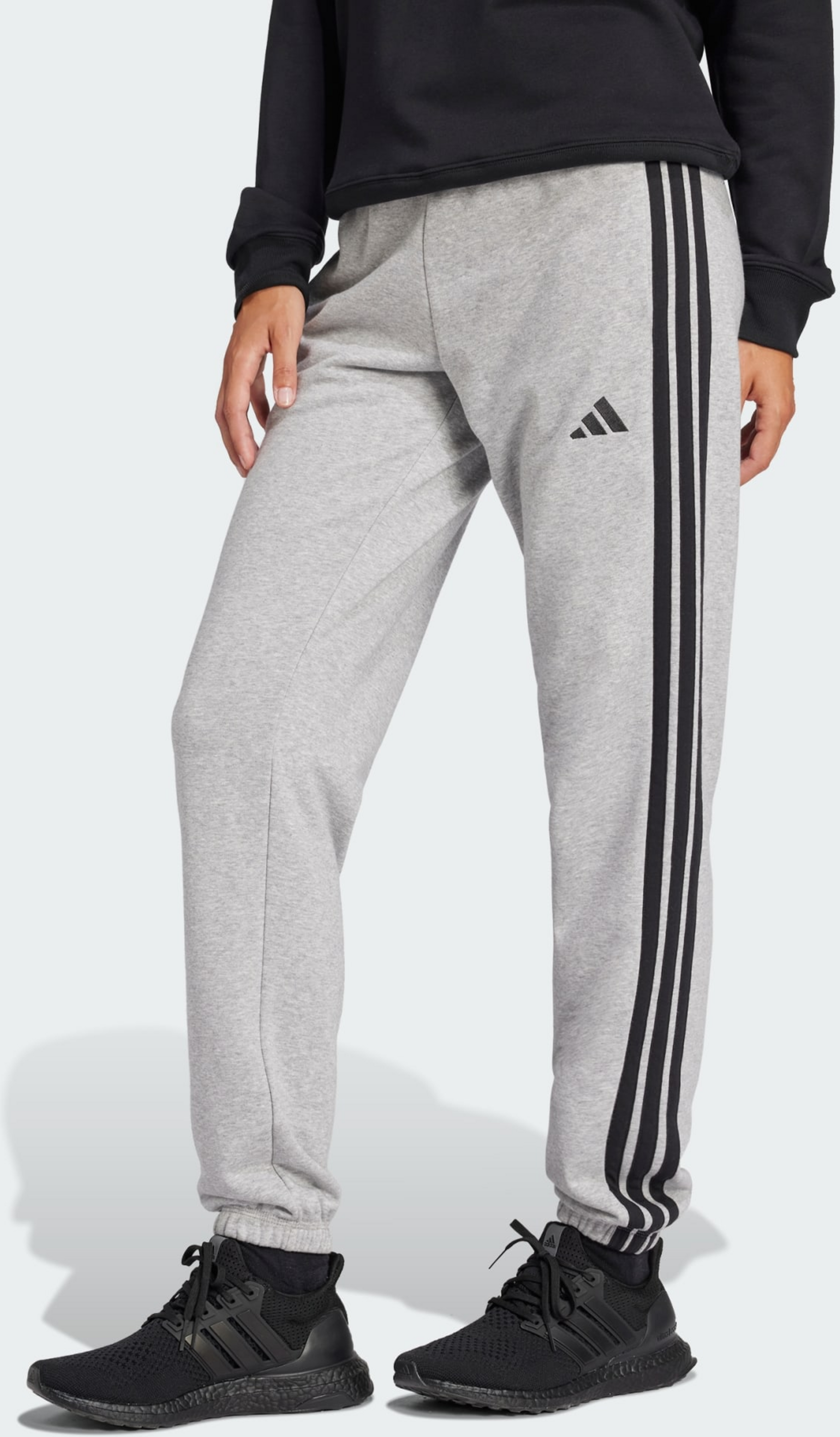 ADIDAS, Adidas Essentials 3-stripes French Terry-byxor Med Mudd