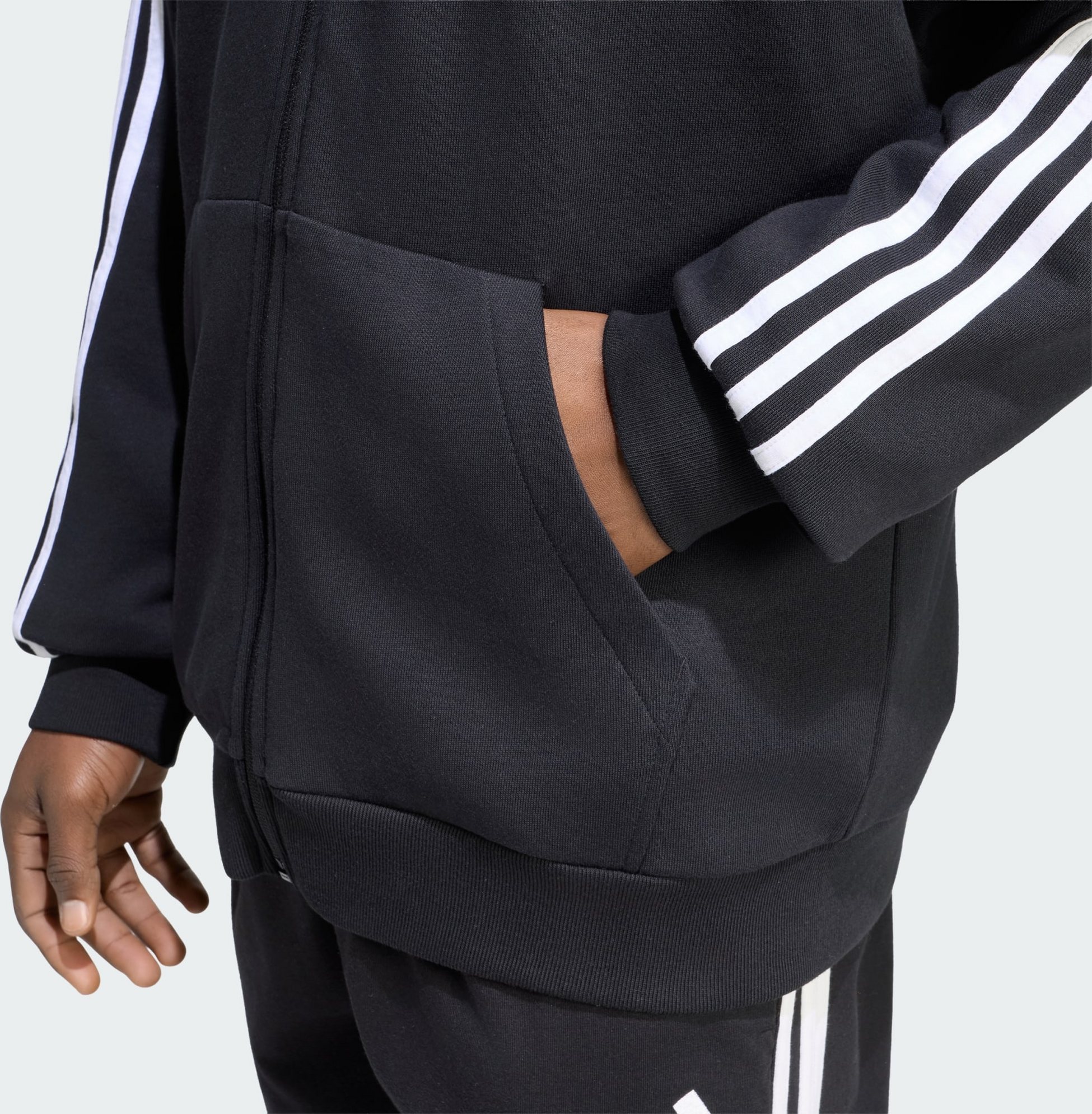 ADIDAS, Adidas Essentials 3-stripes Huvtr&ouml;ja Med Hel Dragkedja I Sweatshirttyg