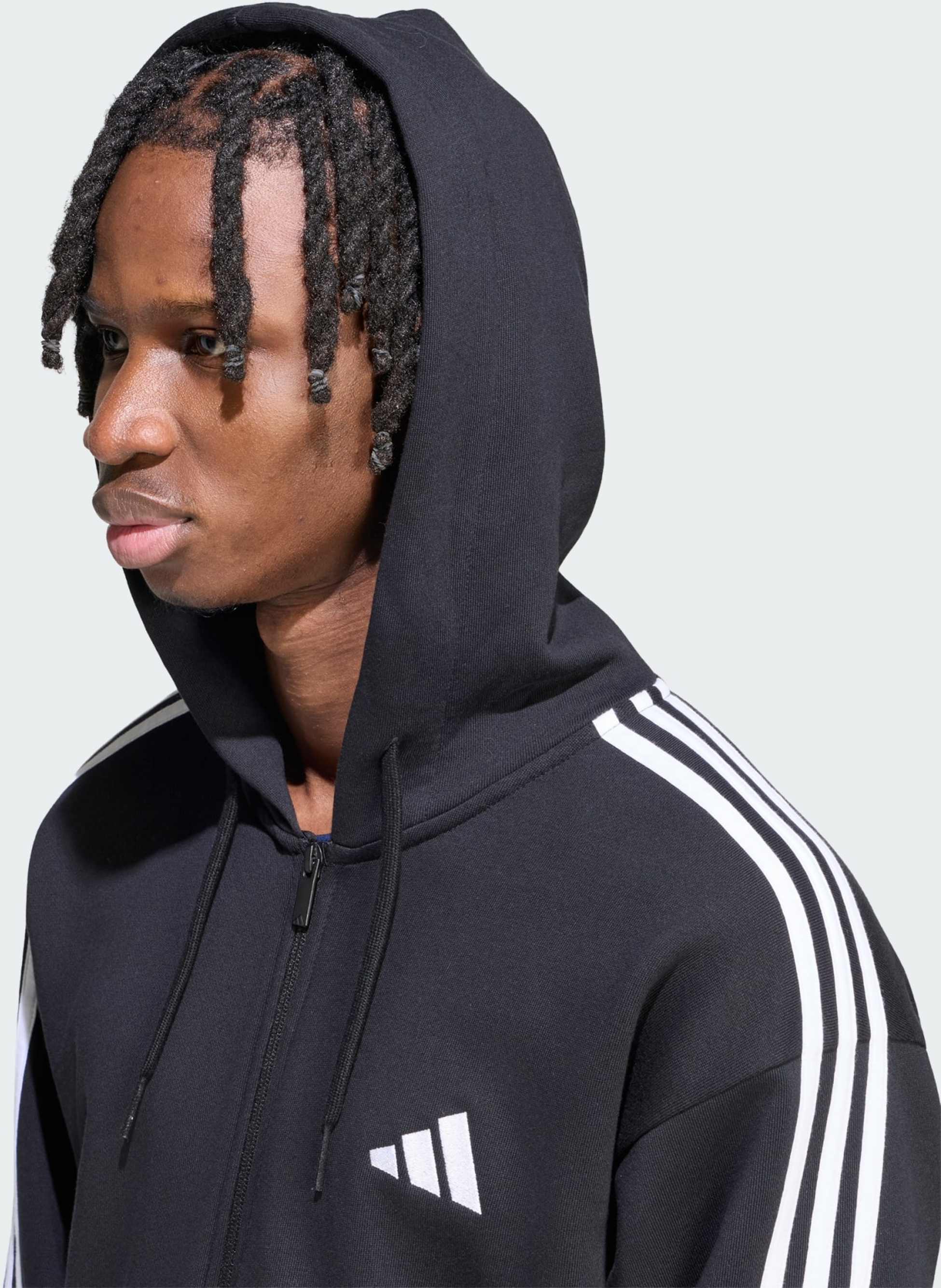 ADIDAS, Adidas Essentials 3-stripes Huvtr&ouml;ja Med Hel Dragkedja I Sweatshirttyg