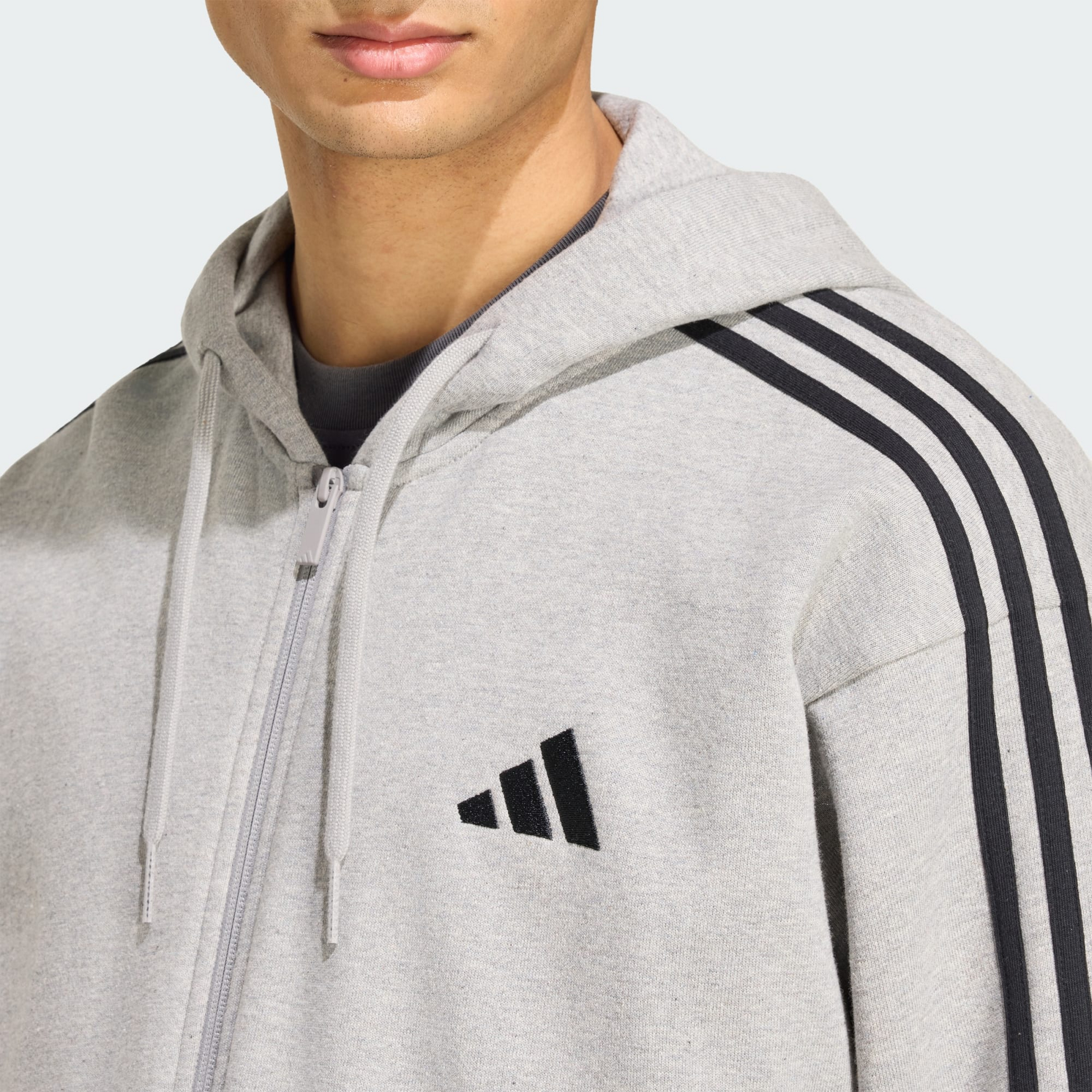ADIDAS, Adidas Essentials 3-stripes Huvtr&ouml;ja Med Hel Dragkedja I Sweatshirttyg
