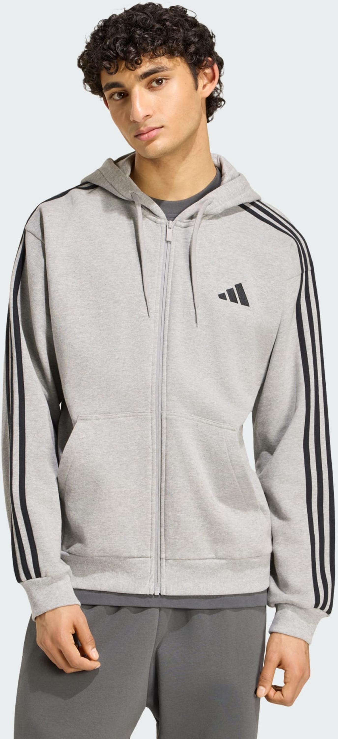 ADIDAS, Adidas Essentials 3-stripes Huvtr&ouml;ja Med Hel Dragkedja I Sweatshirttyg