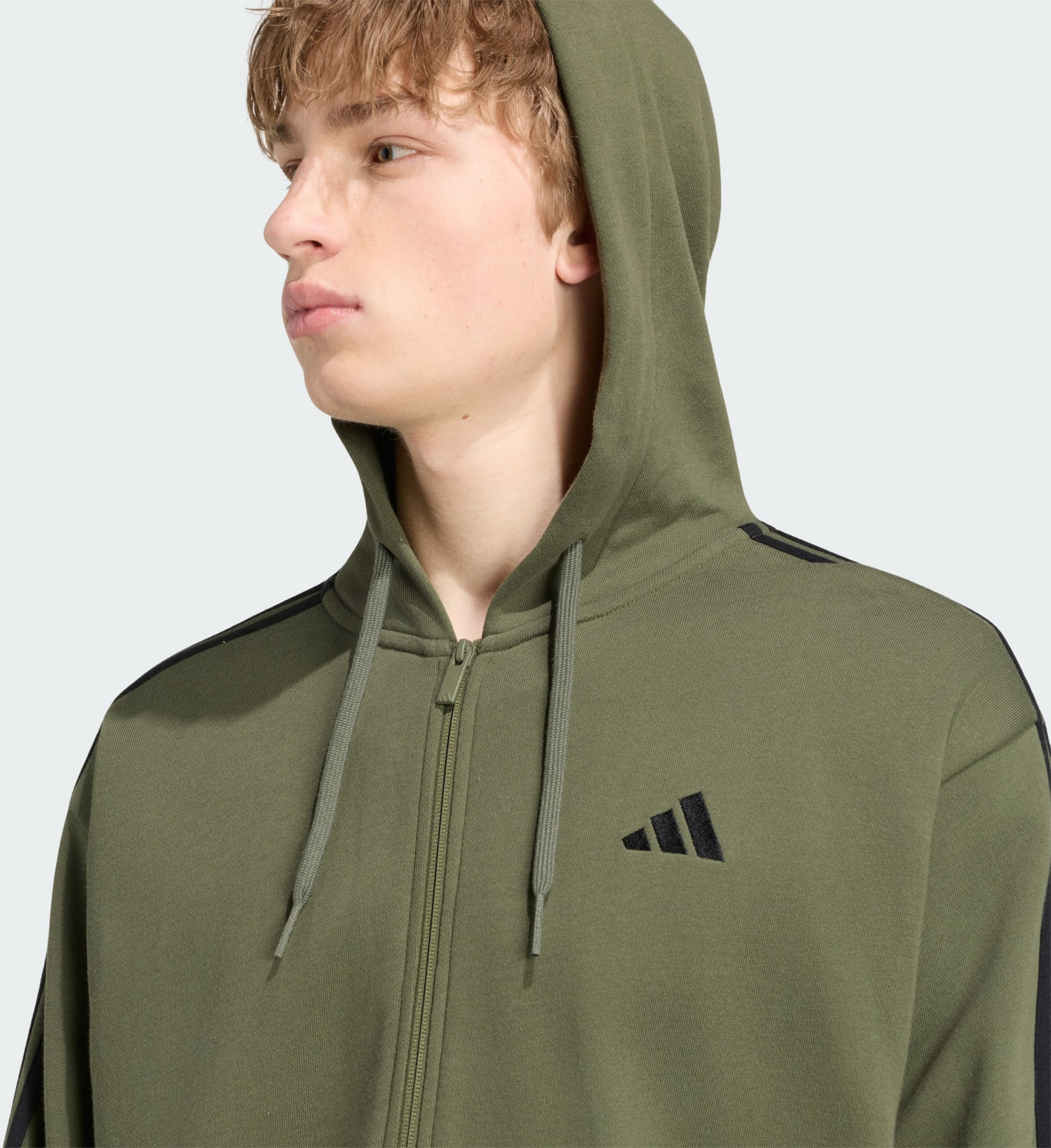 ADIDAS, Adidas Essentials 3-stripes Huvtr&ouml;ja Med Hel Dragkedja I Sweatshirttyg