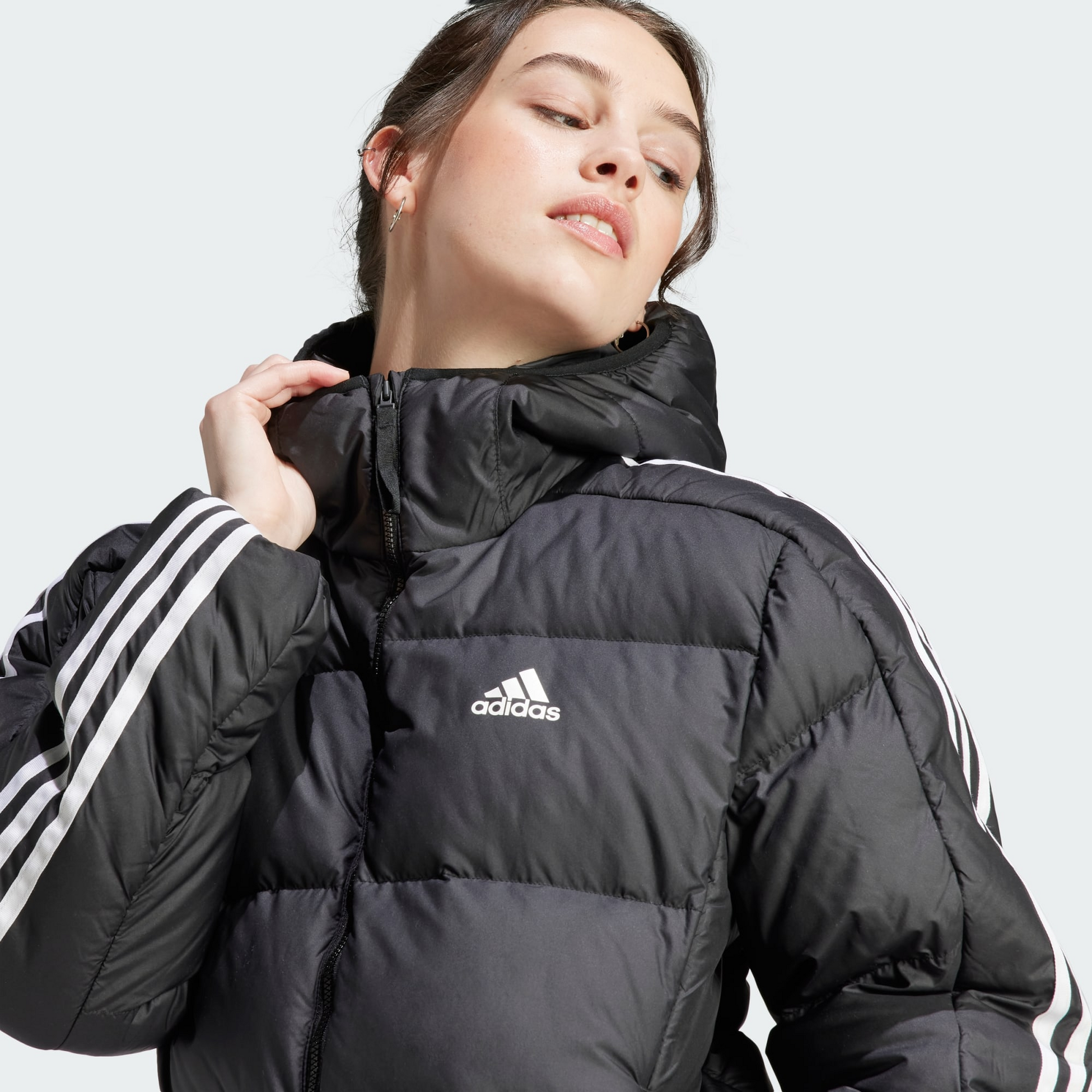 ADIDAS, Adidas Essentials 3-stripes Mid Down Hooded Jacka