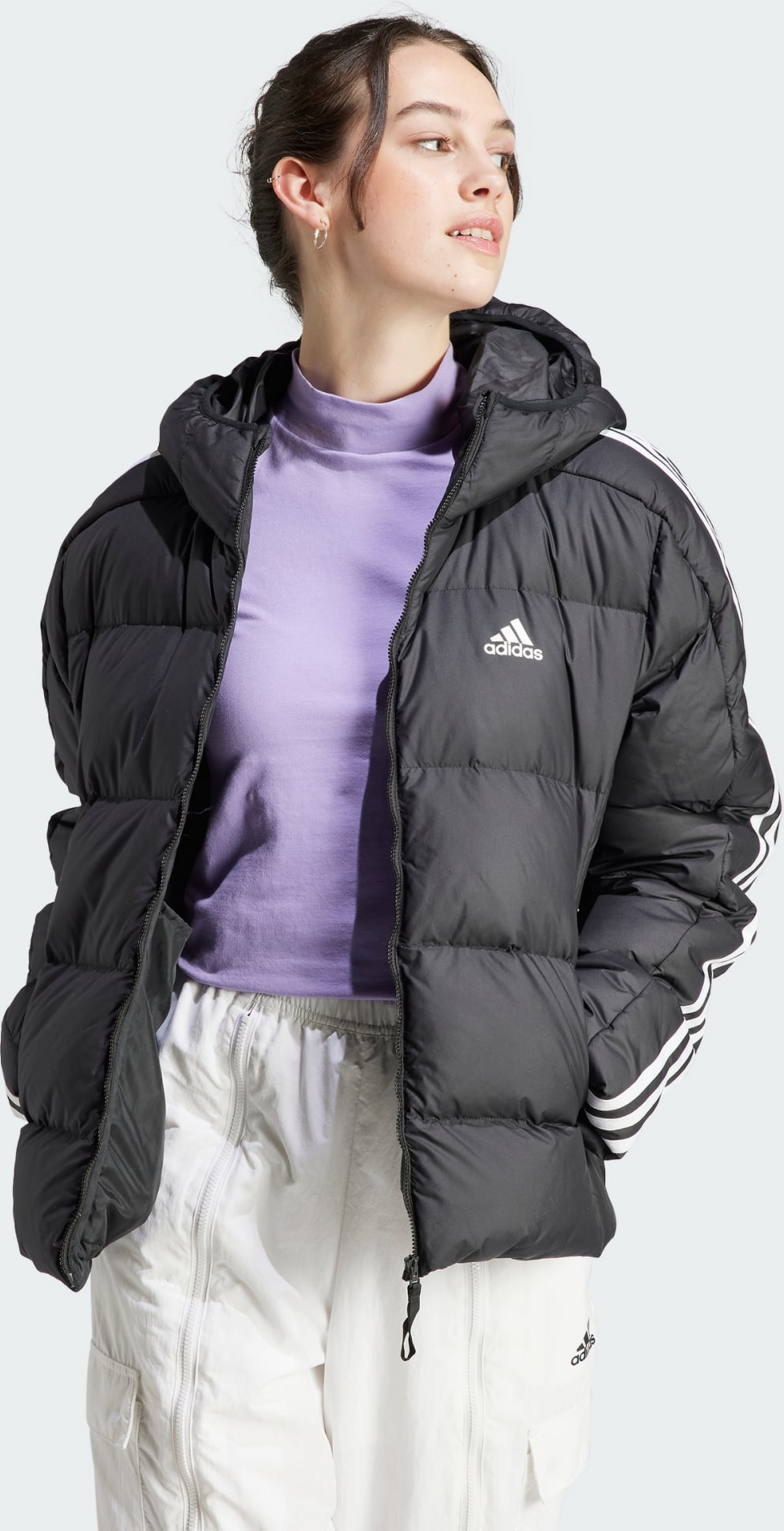 ADIDAS, Adidas Essentials 3-stripes Mid Down Hooded Jacka