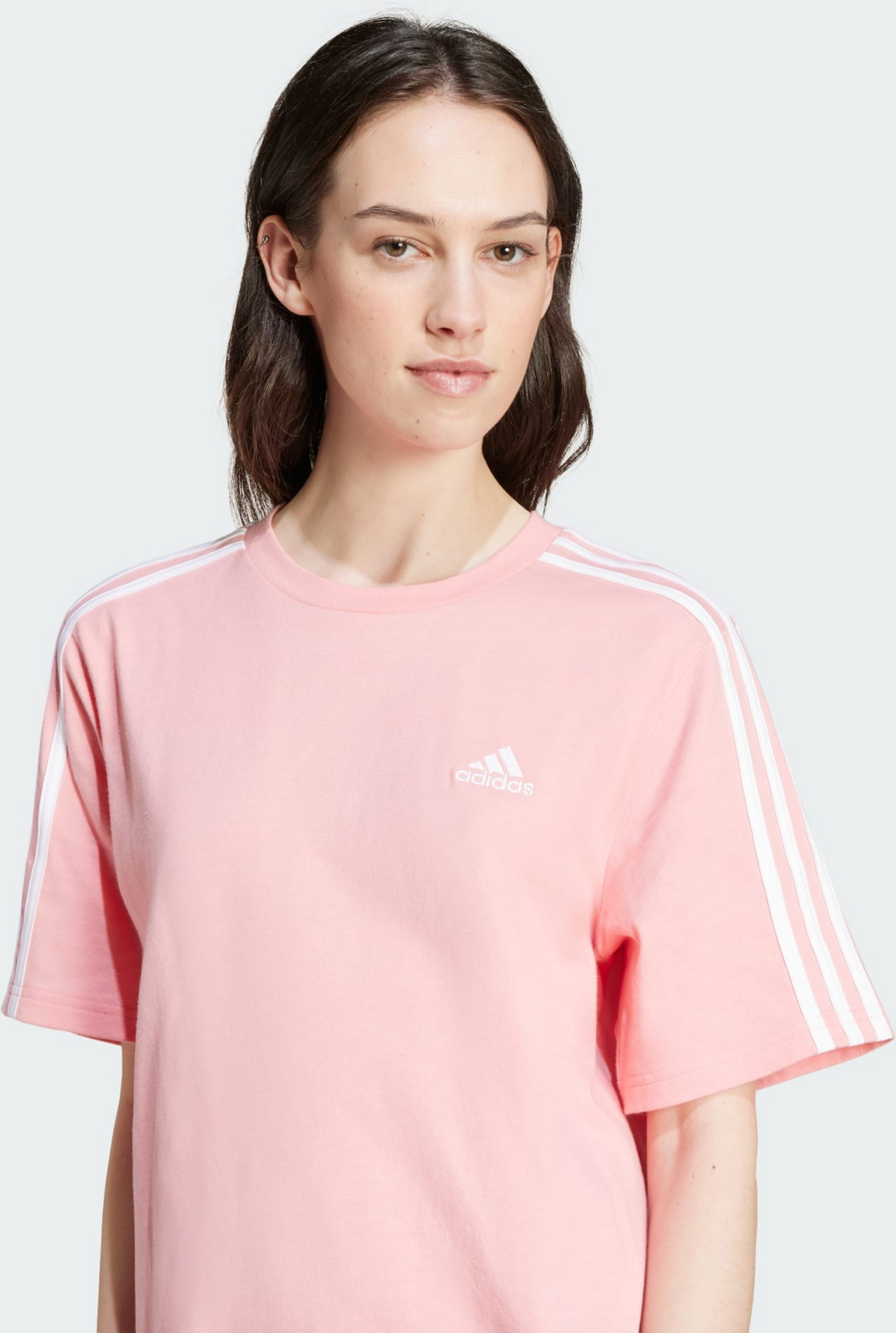 ADIDAS, Adidas Essentials 3-stripes Single Jersey Boyfriend Tee Dress