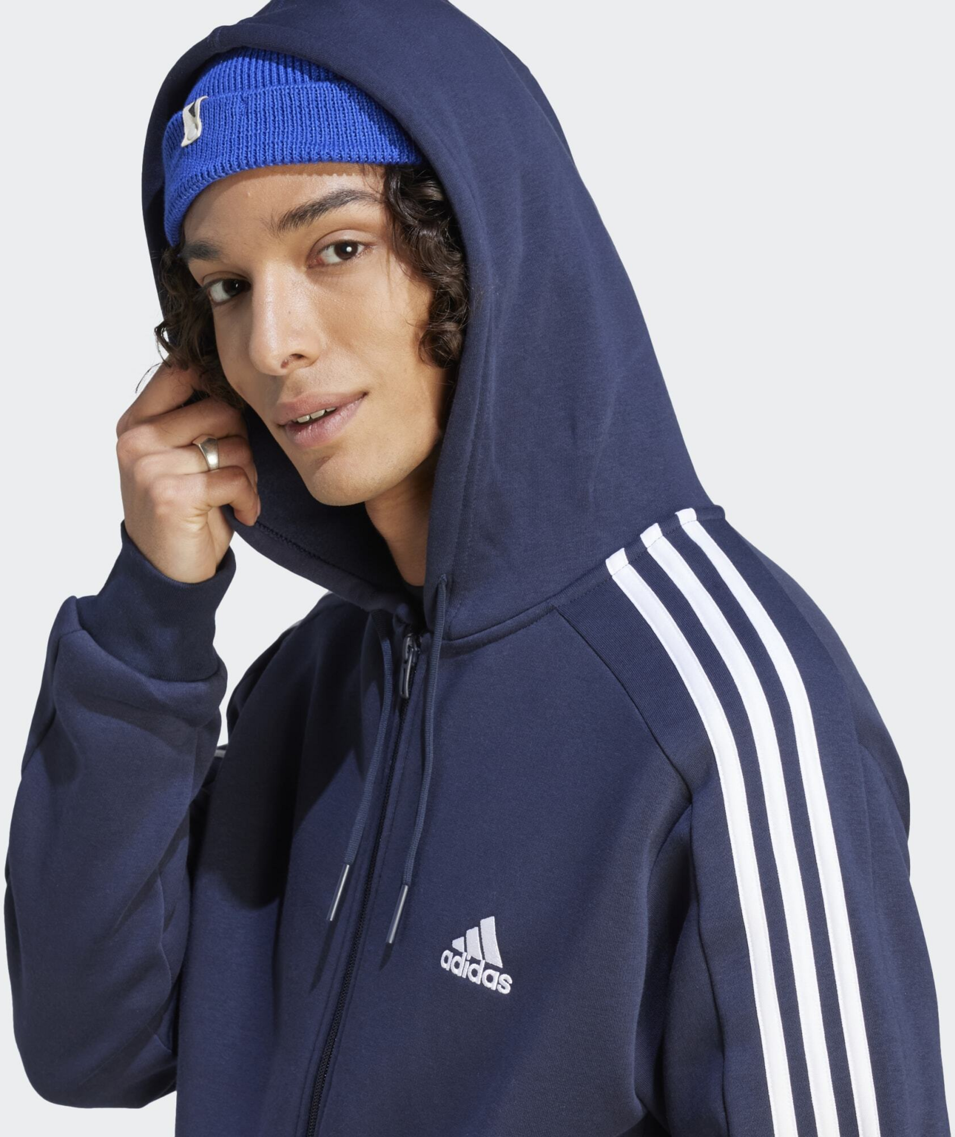 ADIDAS, Adidas Essentials Fleece 3-stripes Full-zip Hoodie