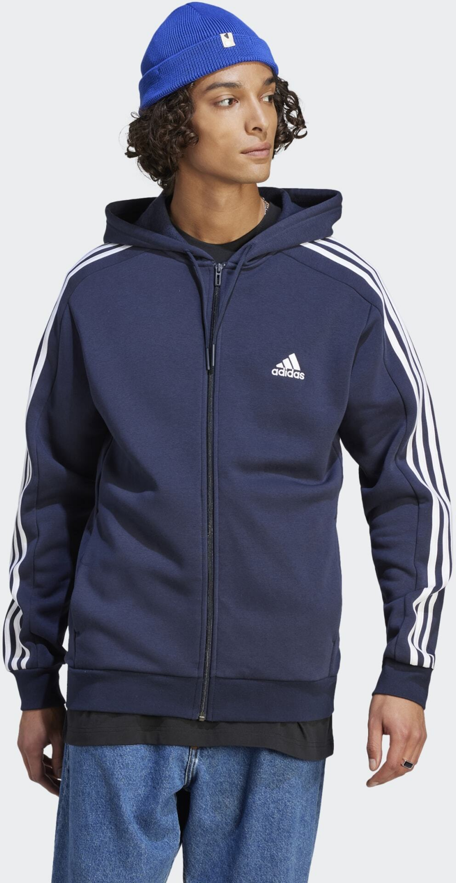 ADIDAS, Adidas Essentials Fleece 3-stripes Full-zip Hoodie