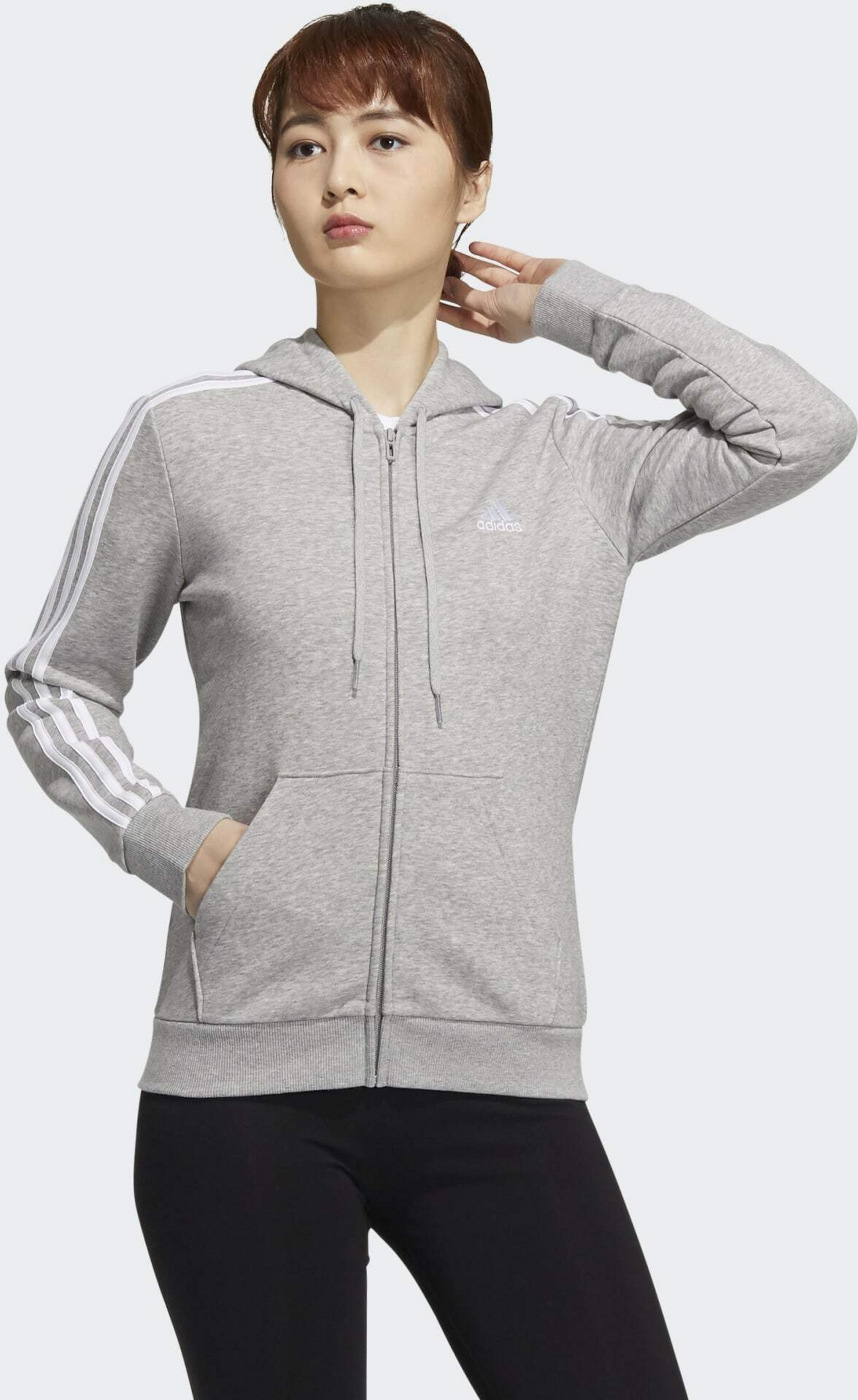 ADIDAS, Adidas Essentials Fleece 3-stripes Full-zip Hoodie