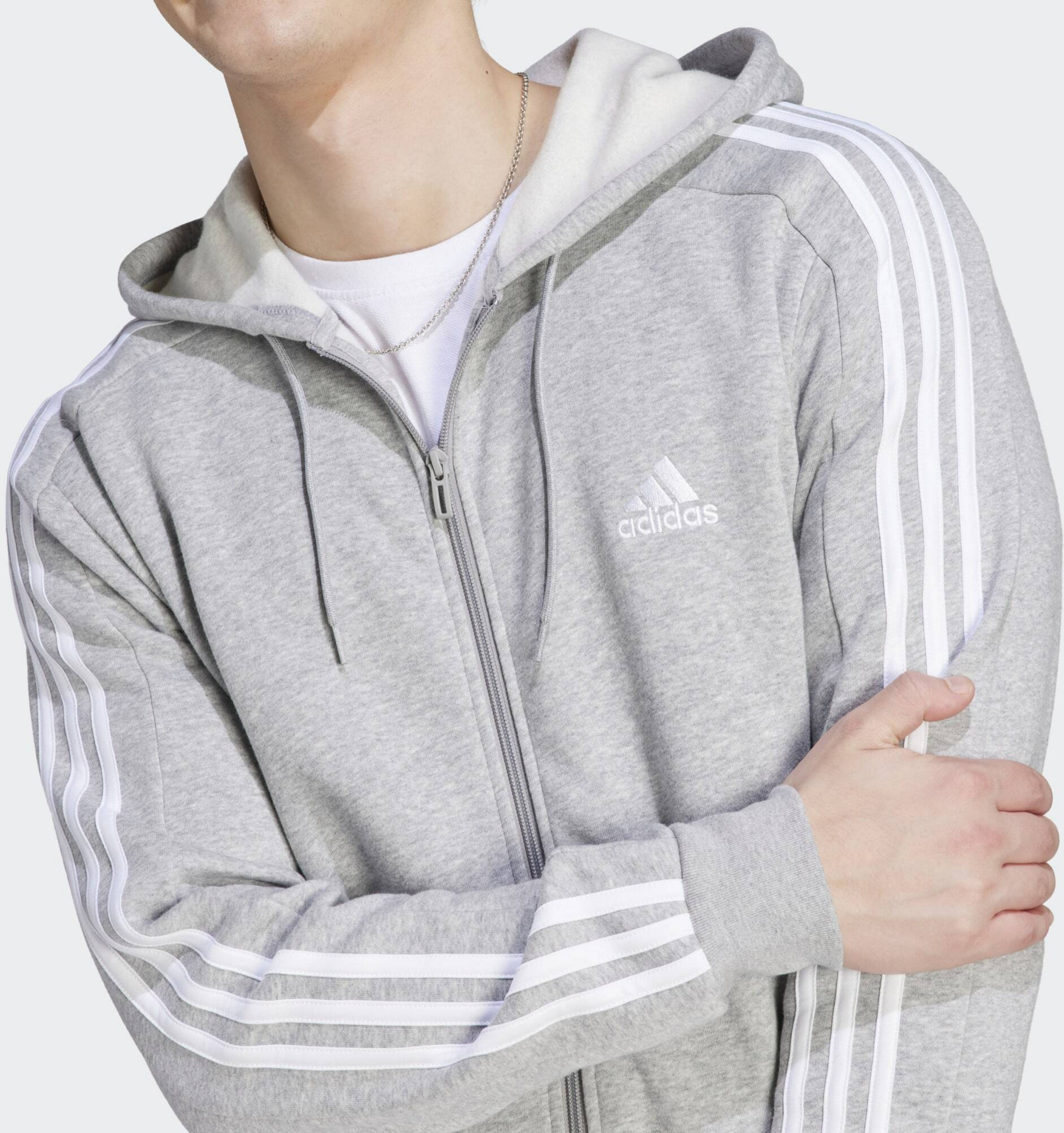 ADIDAS, Adidas Essentials Fleece 3-stripes Full-zip Hoodie