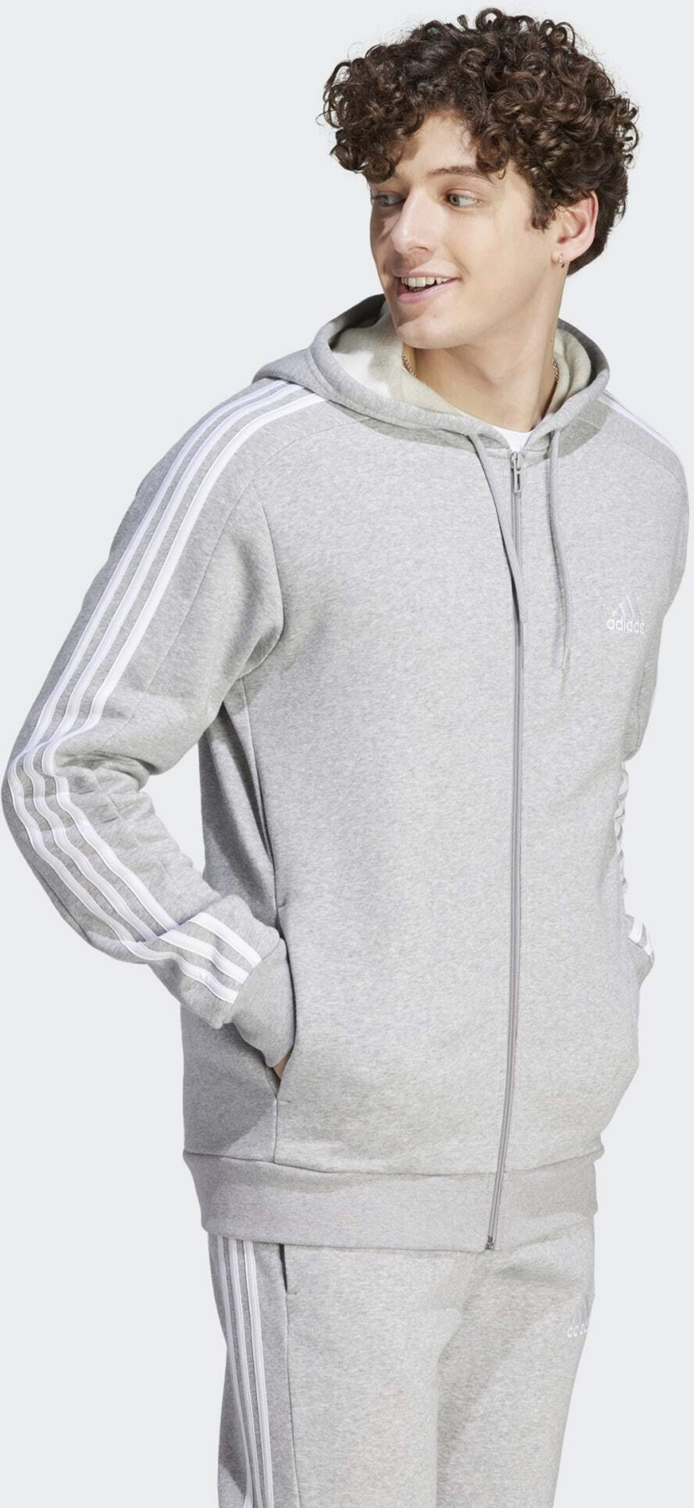 ADIDAS, Adidas Essentials Fleece 3-stripes Full-zip Hoodie