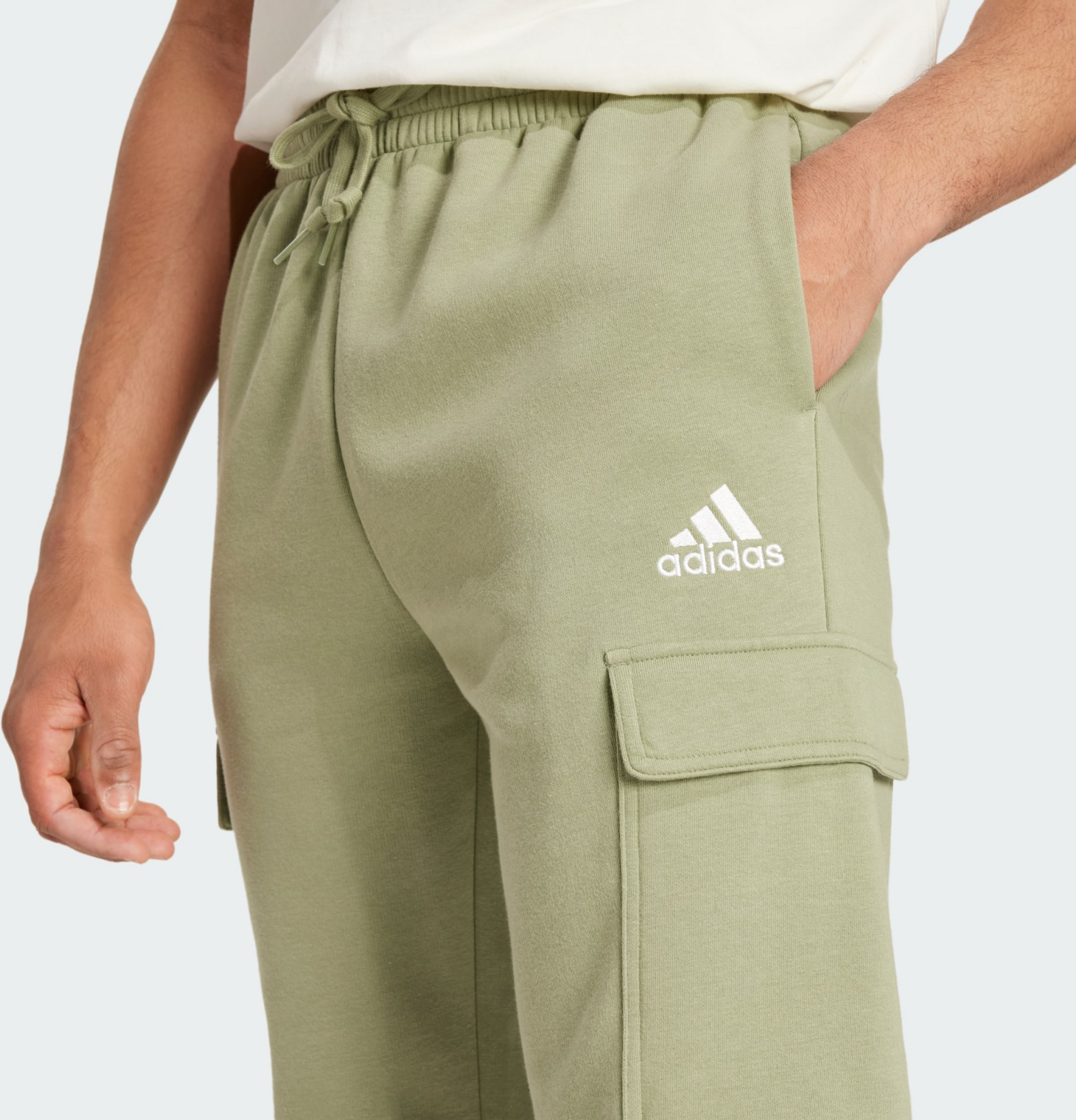 ADIDAS, Adidas Essentials Fleece Regular Tapered Cargo Pants