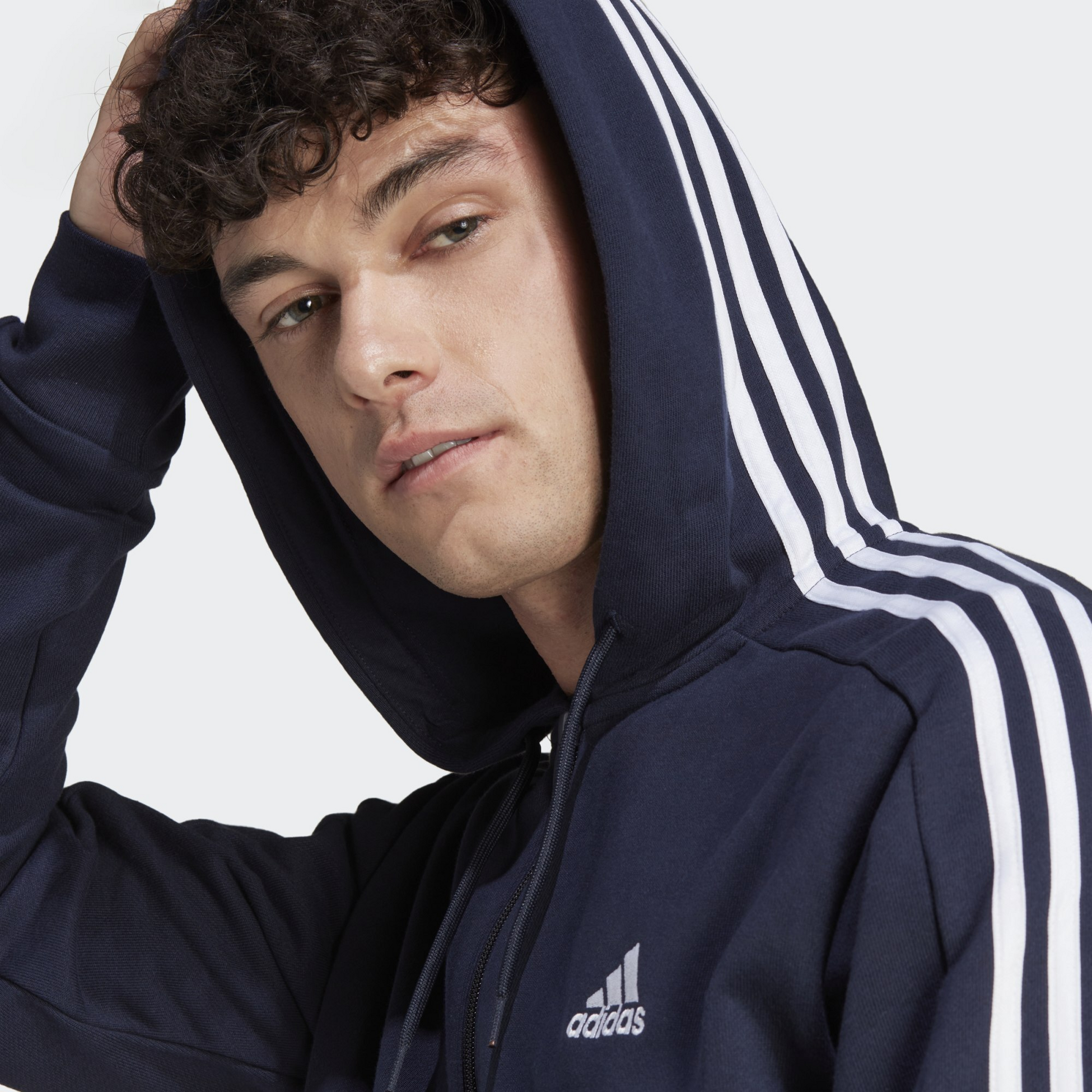 ADIDAS, Adidas Essentials French Terry 3-stripes Full-zip Hoodie