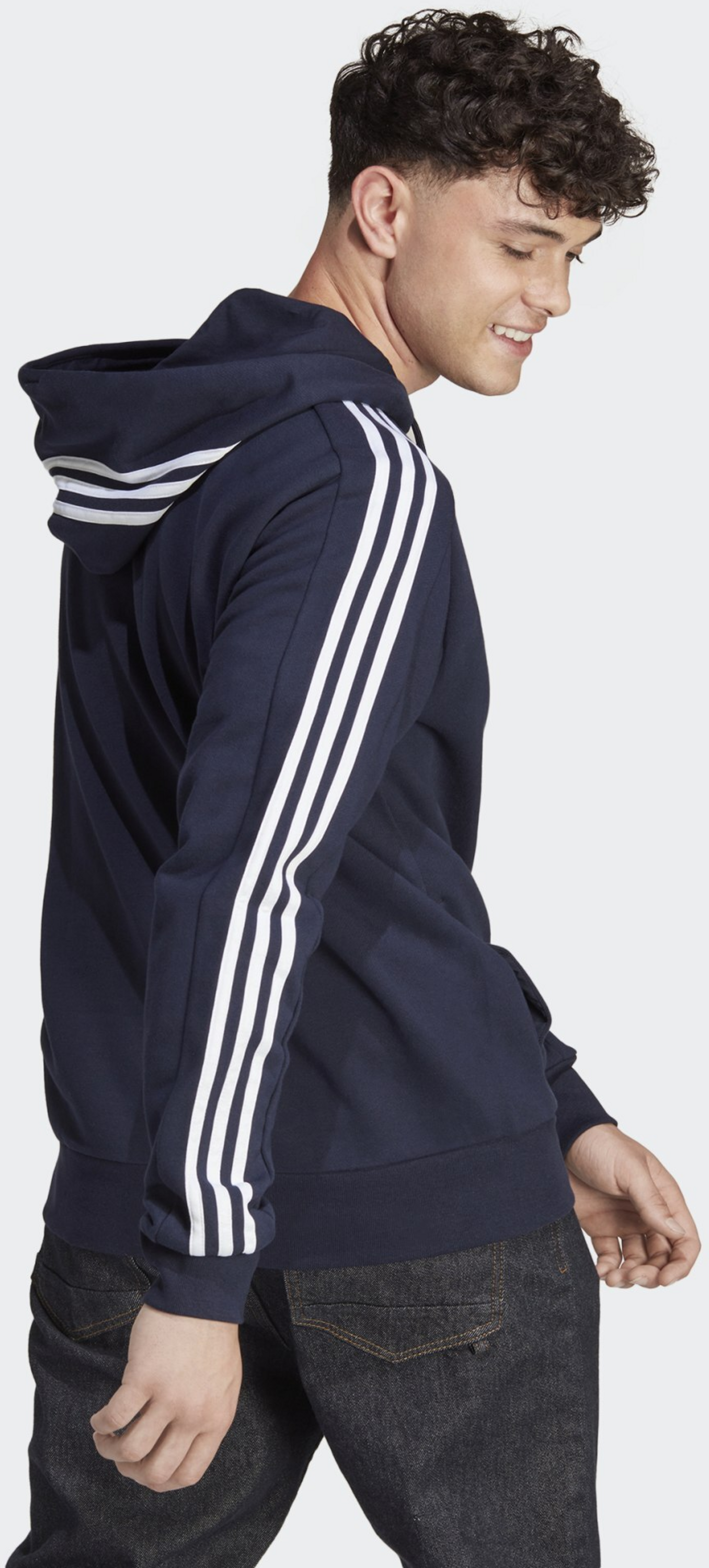 ADIDAS, Adidas Essentials French Terry 3-stripes Full-zip Hoodie