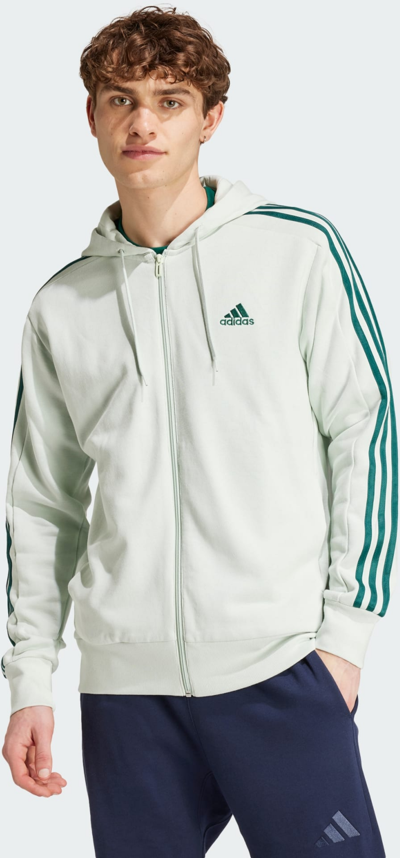 ADIDAS, Adidas Essentials French Terry 3-stripes Full-zip Hoodie