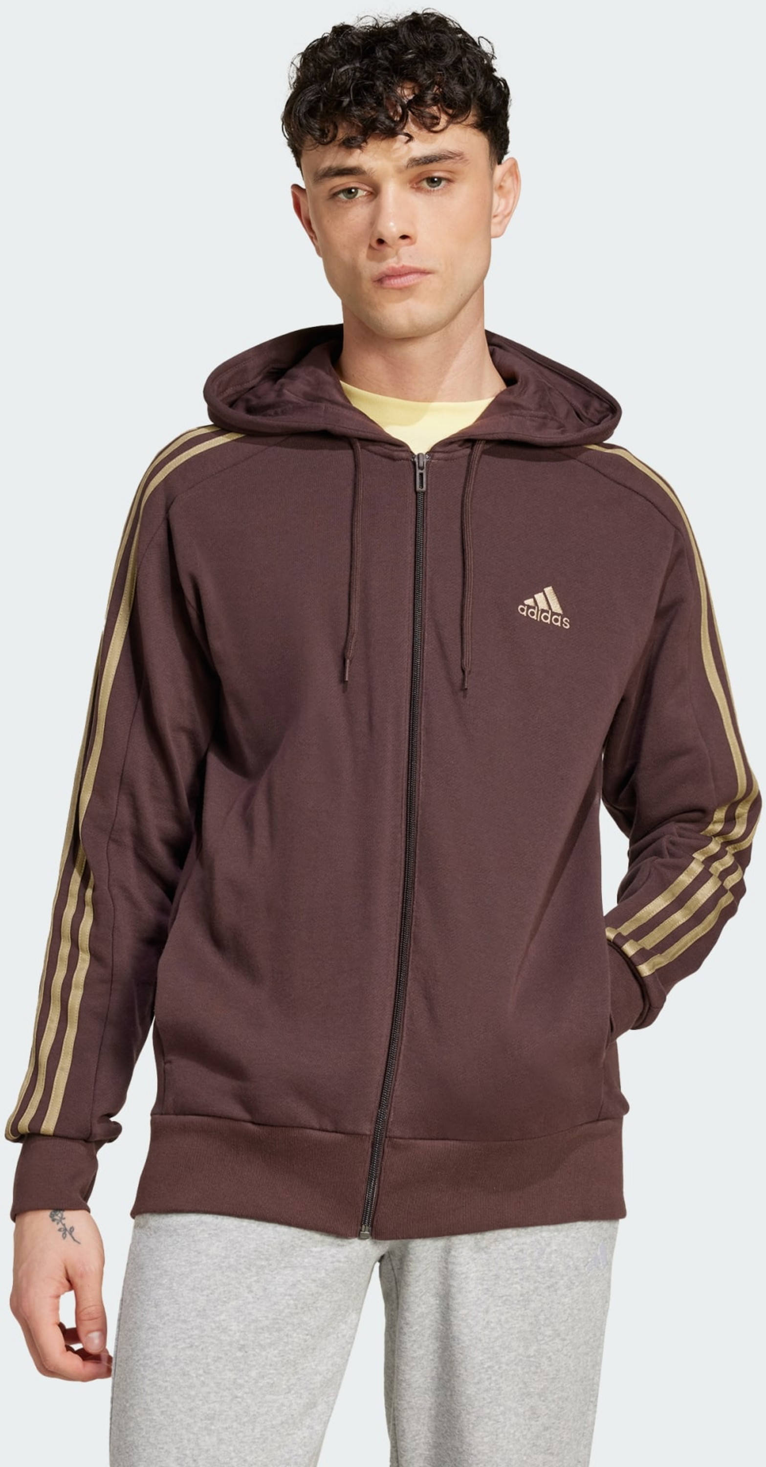 ADIDAS, Adidas Essentials French Terry 3-stripes Full-zip Hoodie