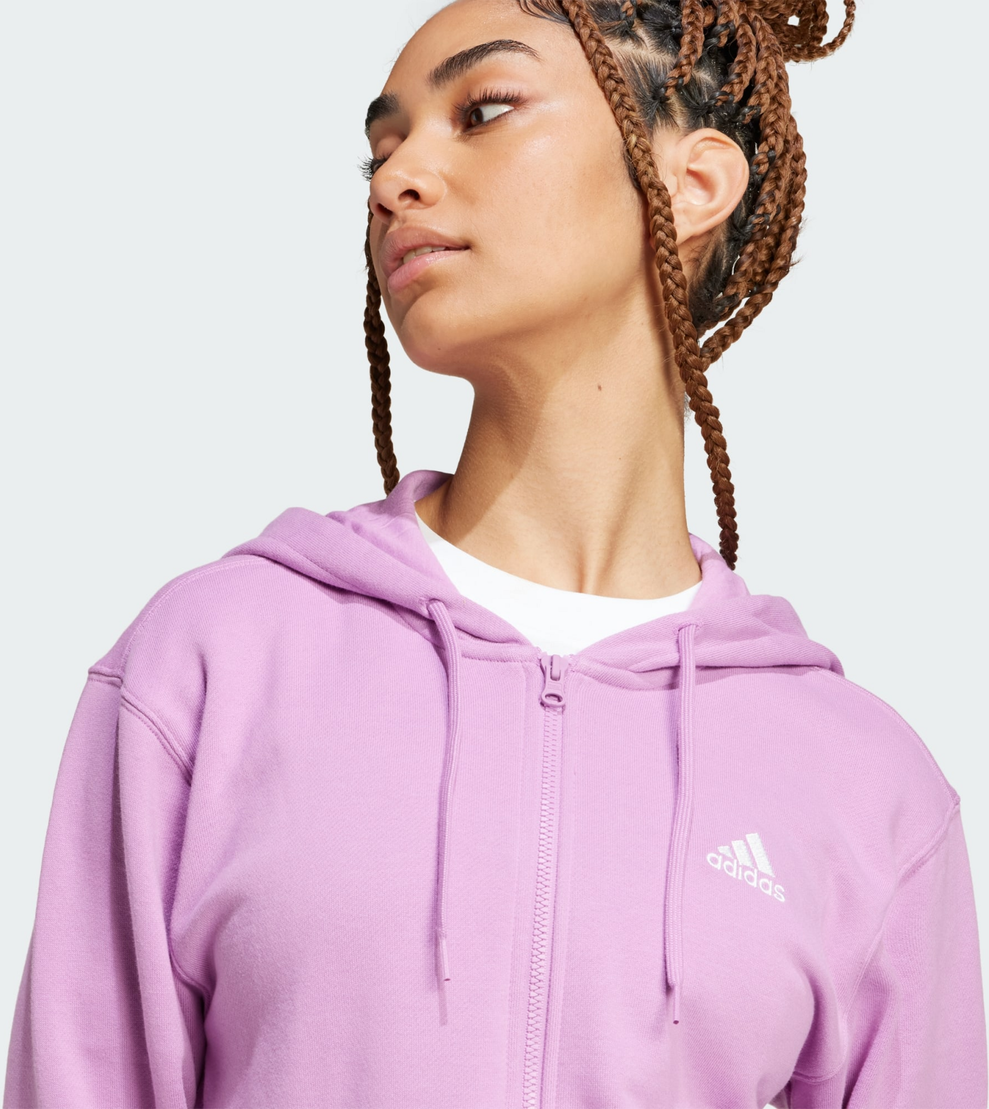 ADIDAS, Adidas Essentials Linear Huvtröja Med Hel Dragkedja I Sweatshirttyg