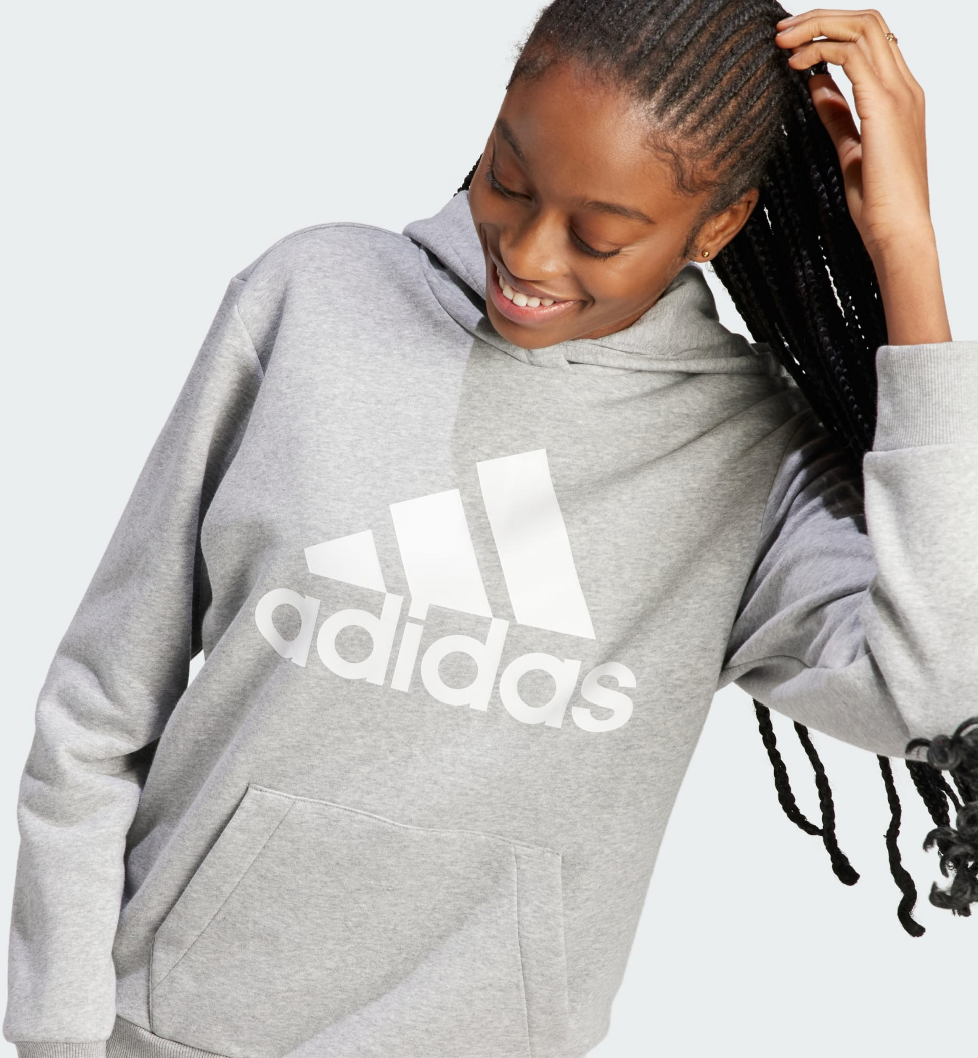 ADIDAS, Adidas Essentials Logo Boyfriend Fleece Hoodie