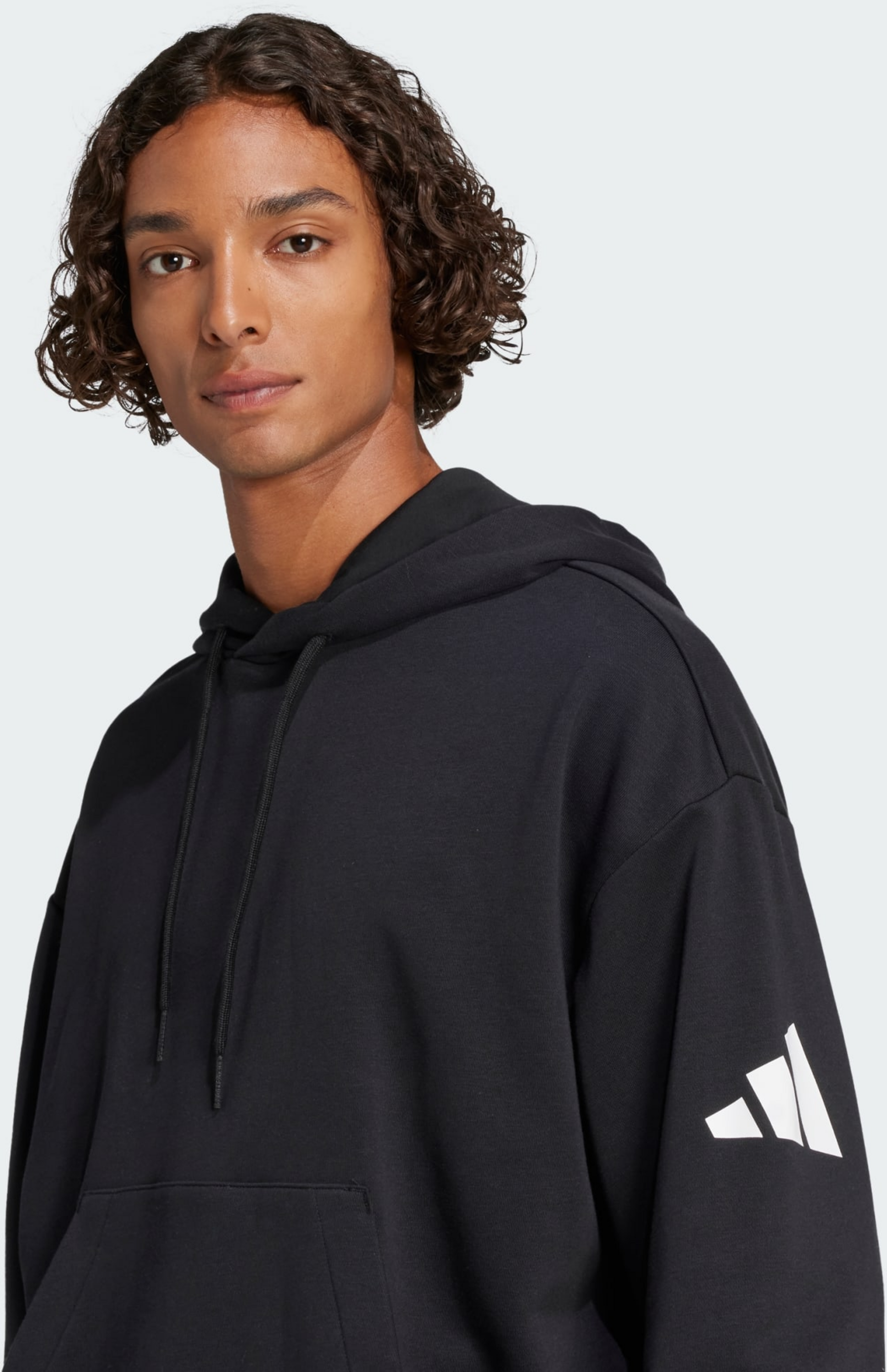 ADIDAS, Adidas Essentials Loose-fit 3 Bar Logo French Terry Hoodie