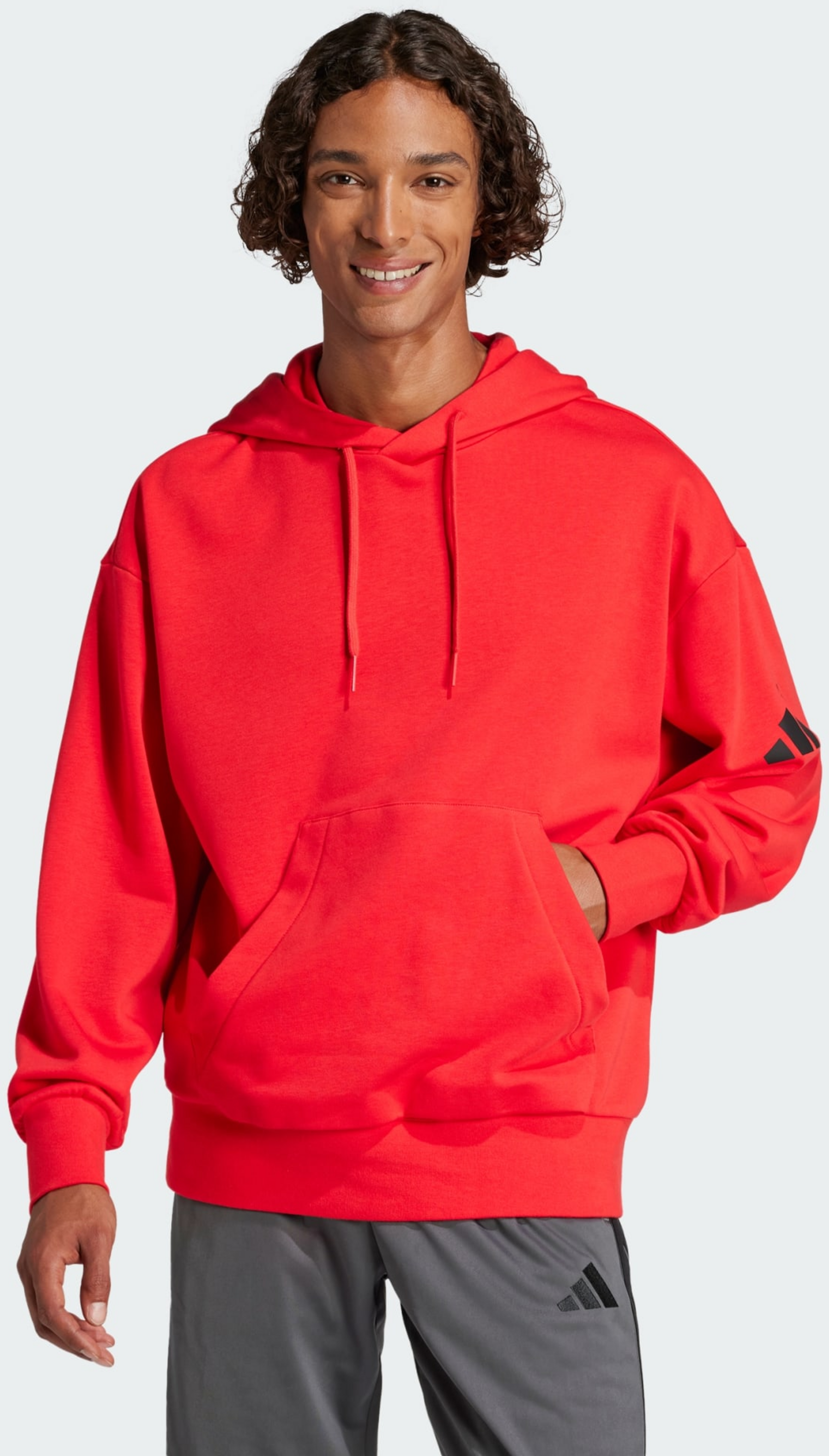 ADIDAS, Adidas Essentials Loose-fit 3 Bar Logo French Terry Hoodie