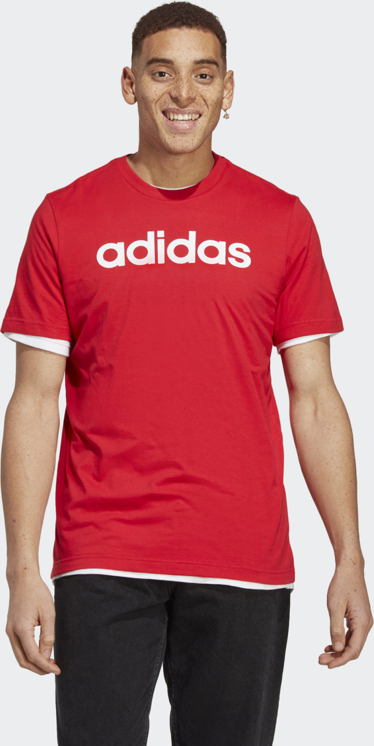 ADIDAS, Adidas Essentials Single Jersey Linear Embroidered Logo Tee