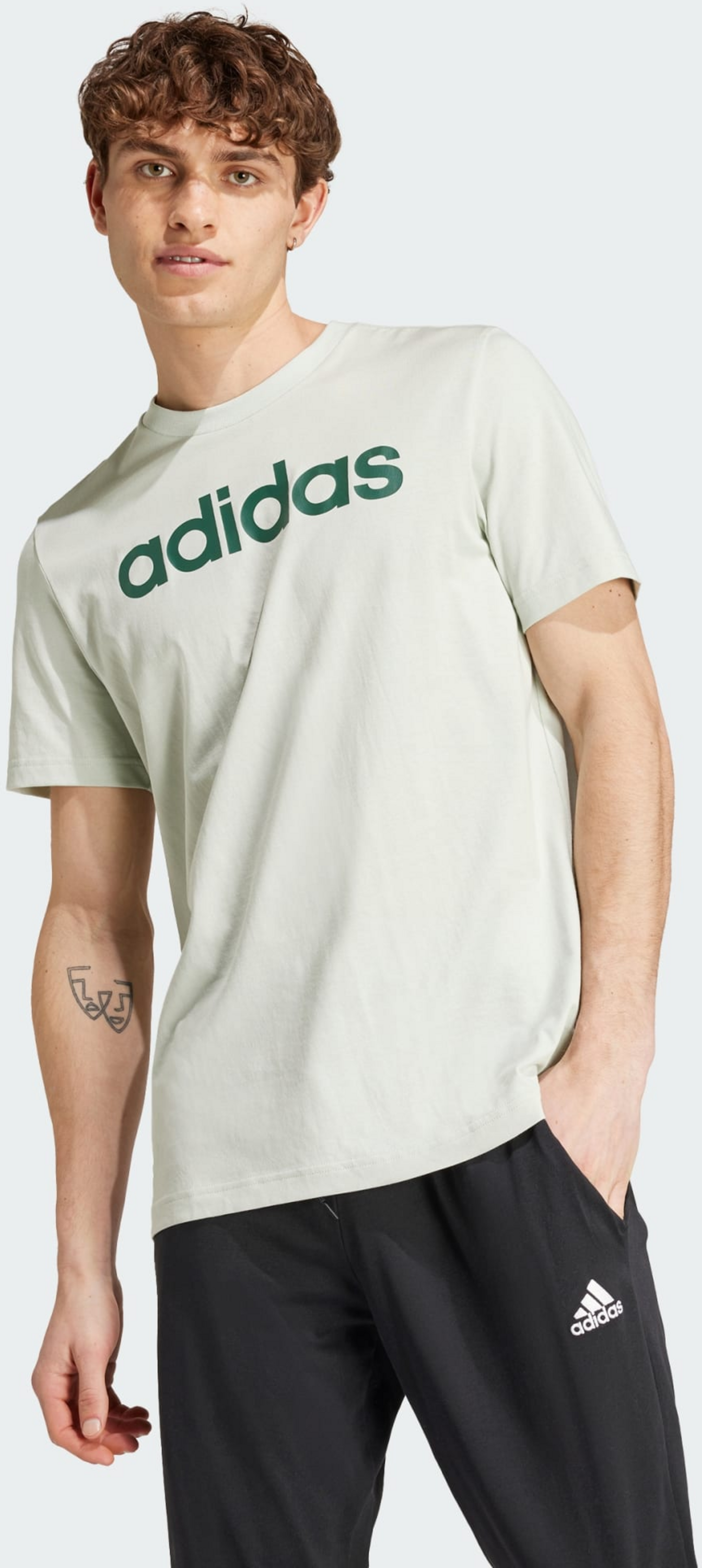 ADIDAS, Adidas Essentials Single Jersey Linear Embroidered Logo Tee