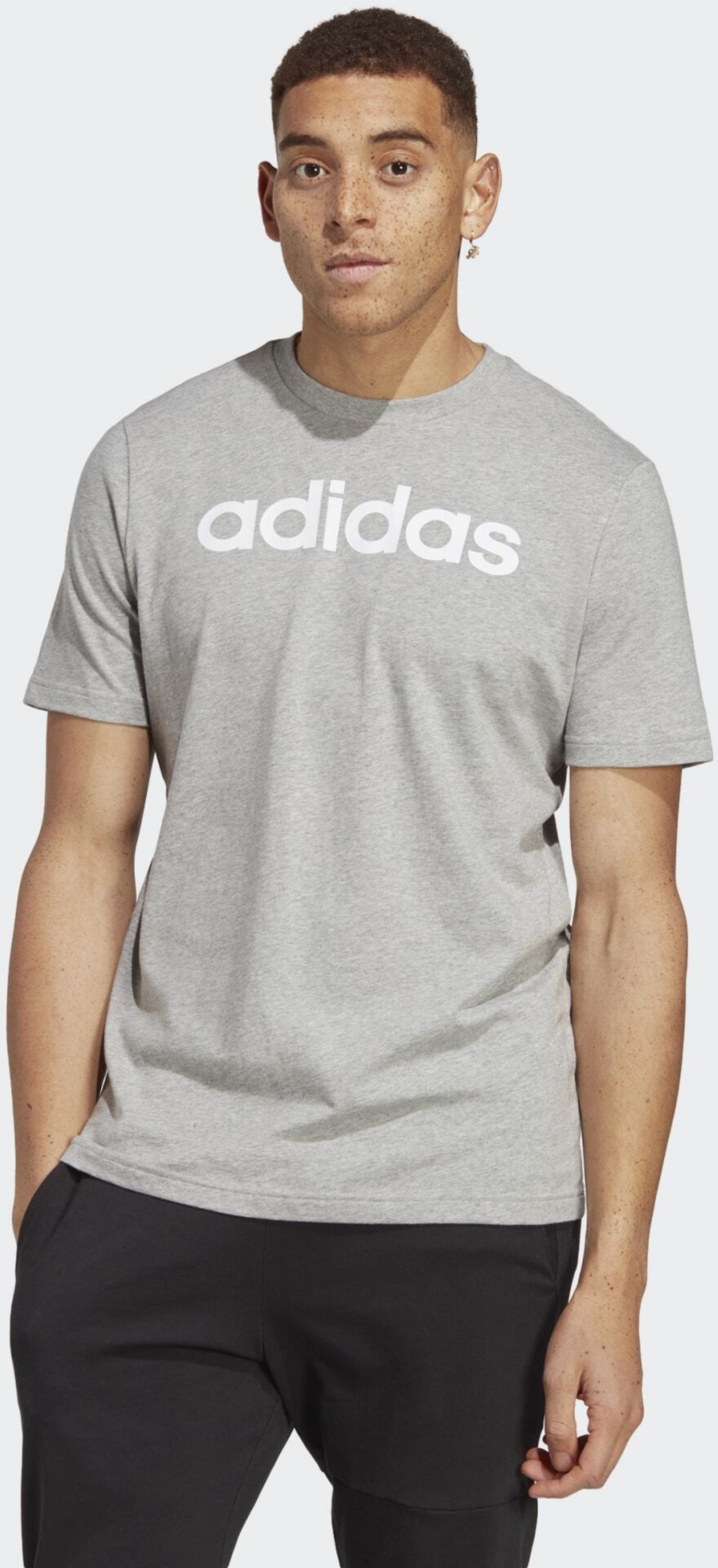 ADIDAS, Adidas Essentials Single Jersey Linear Embroidered Logo Tee