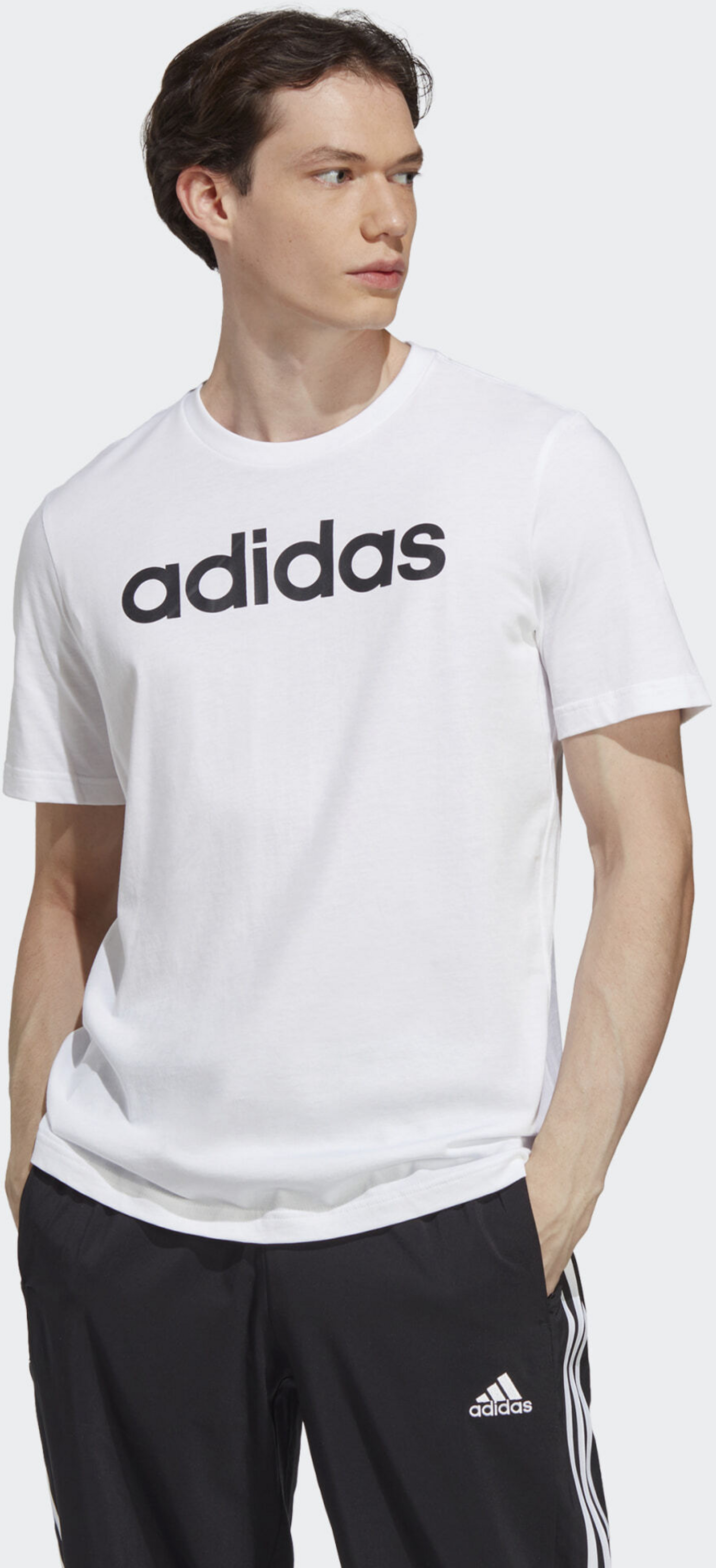 ADIDAS, Adidas Essentials Single Jersey Linear Embroidered Logo Tee