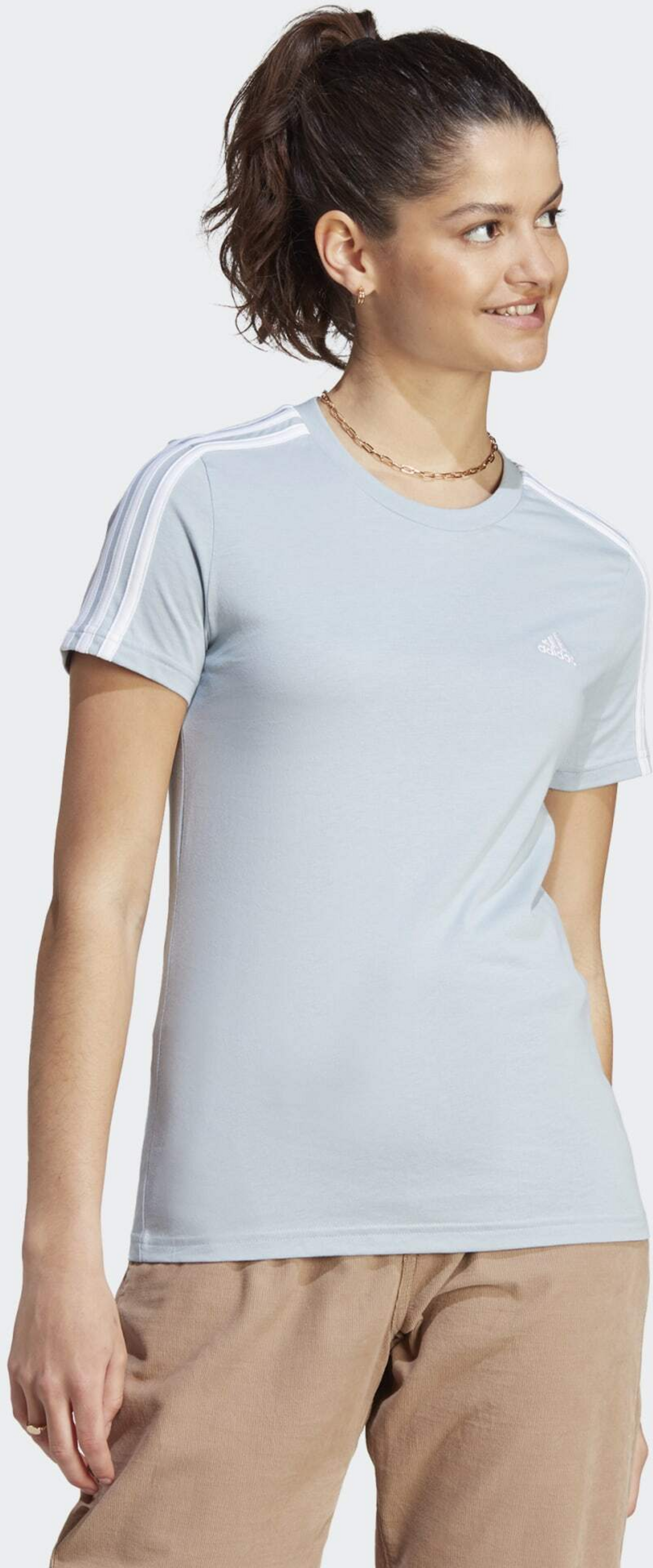 ADIDAS, Adidas Essentials Slim 3-stripes Tee