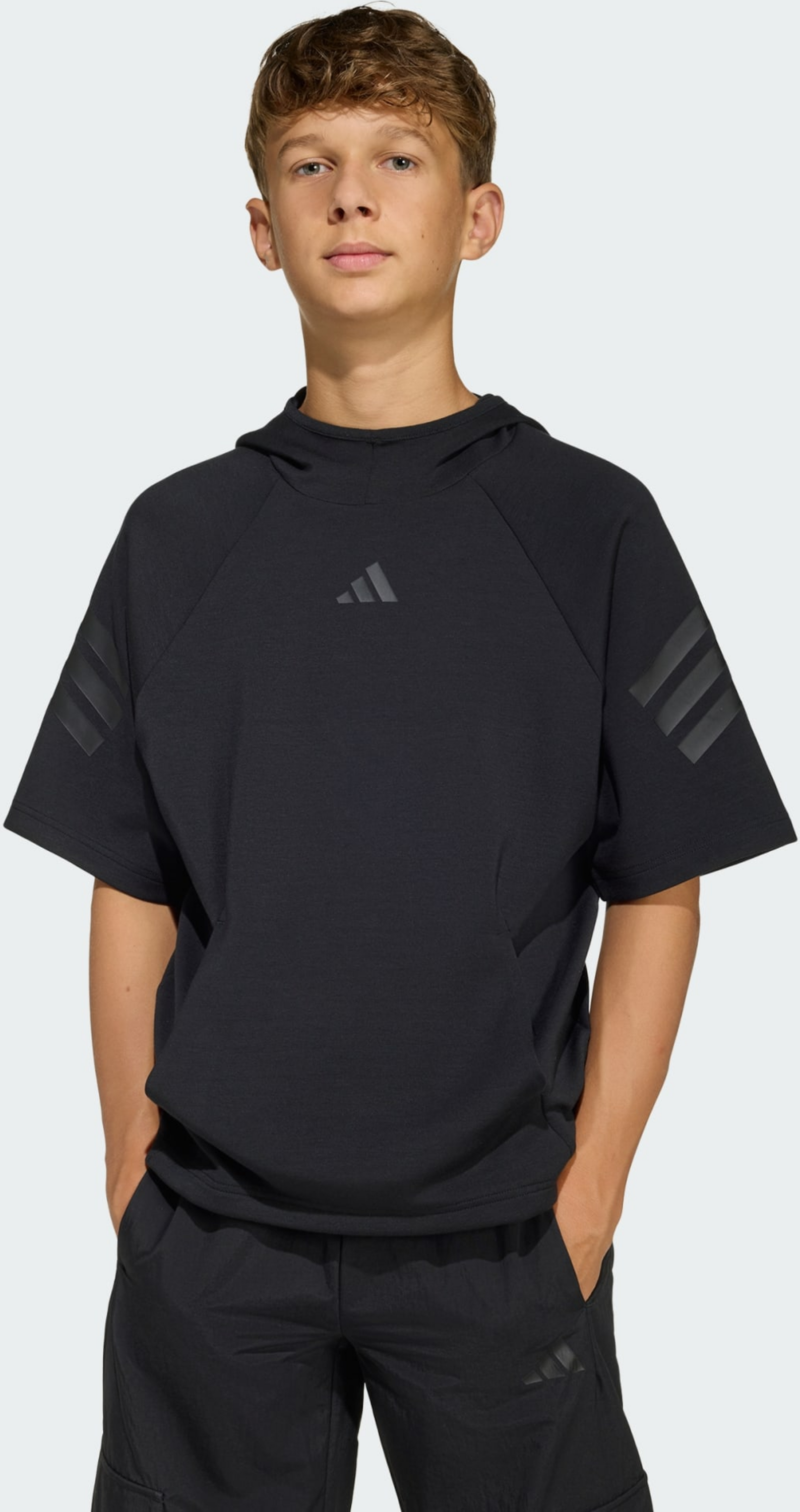 ADIDAS, Adidas Future Icons 3 Stripes Short Sleeve Hoodie