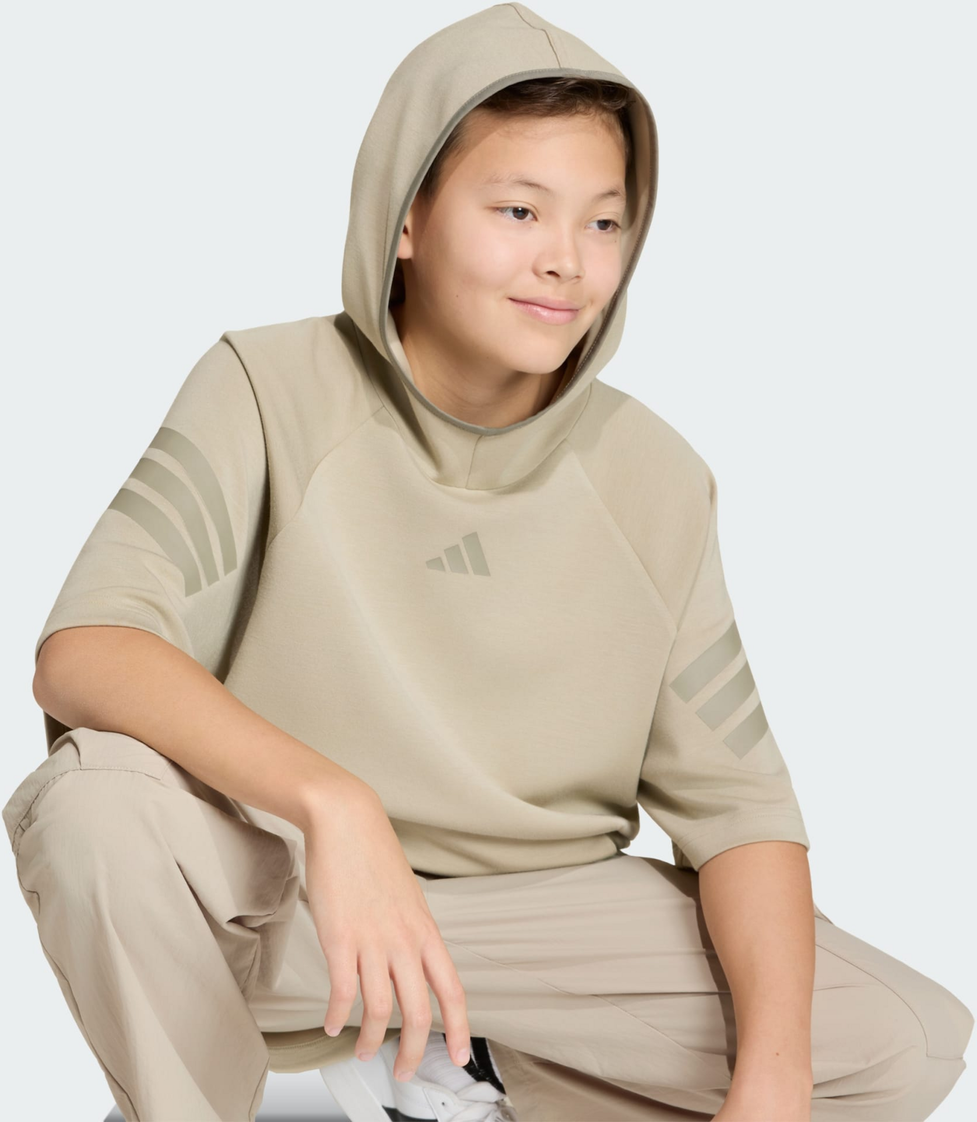 ADIDAS, Adidas Future Icons 3 Stripes Short Sleeve Hoodie