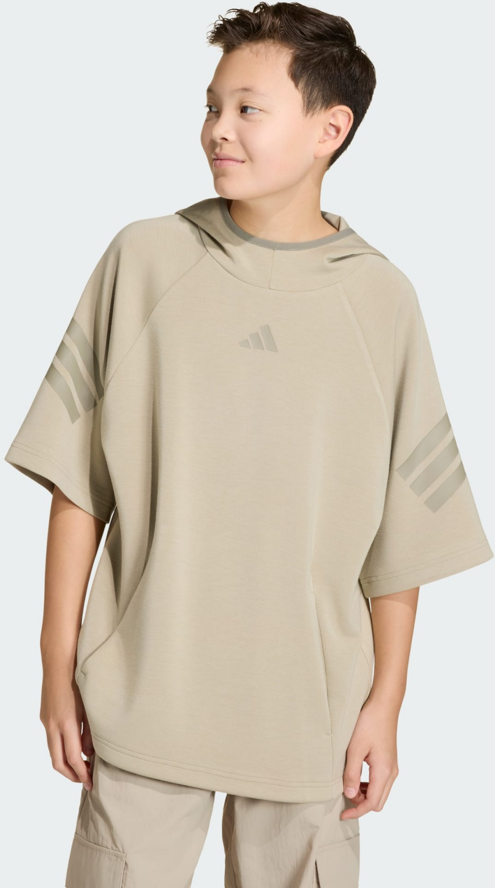 ADIDAS, Adidas Future Icons 3 Stripes Short Sleeve Hoodie