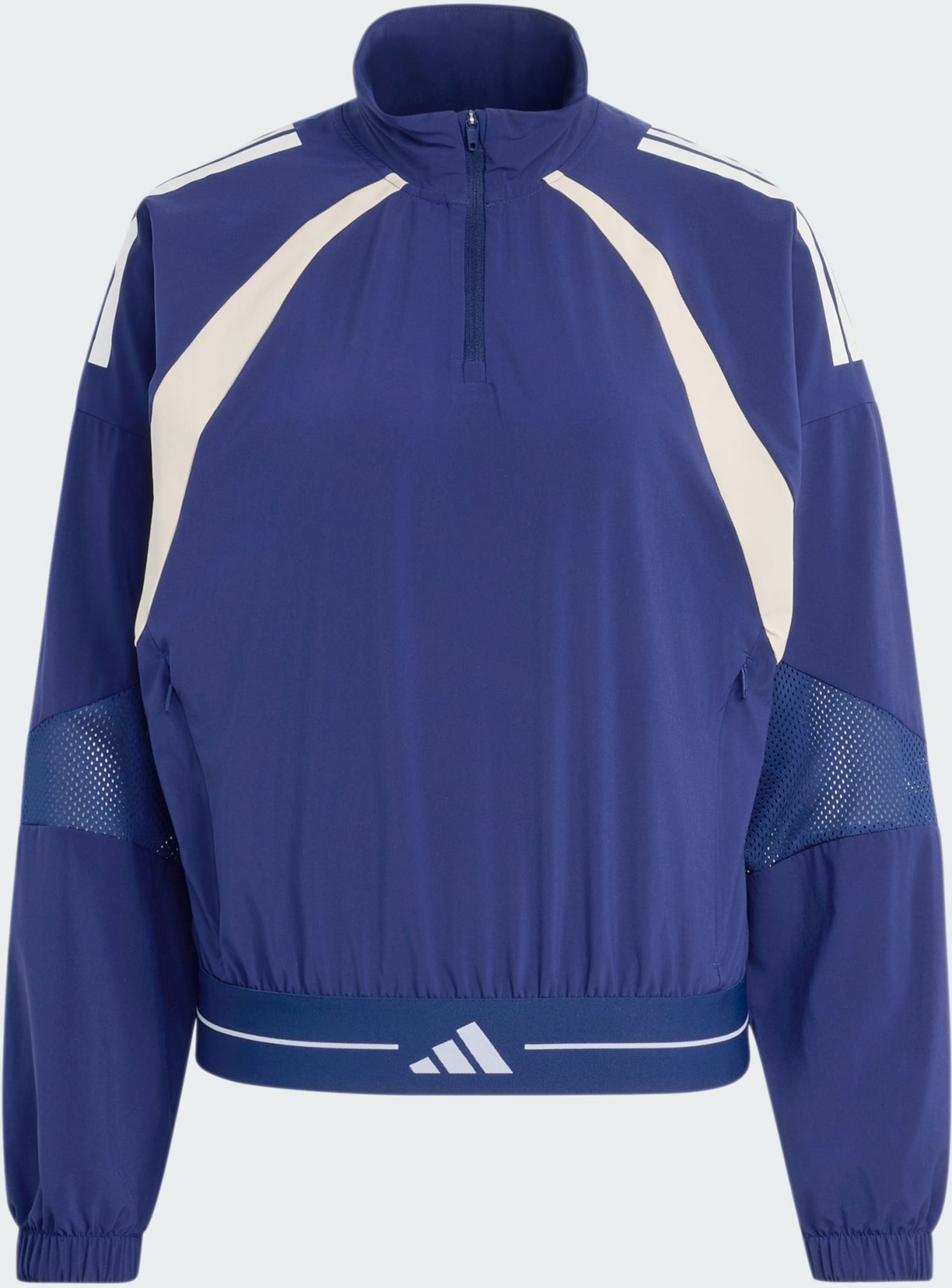 ADIDAS, Adidas Hyperglam 3-stripes V&auml;vd Tr&auml;ningsjacka Med F&auml;rgblock Och Kvartsl&aring;ng Dragkedja