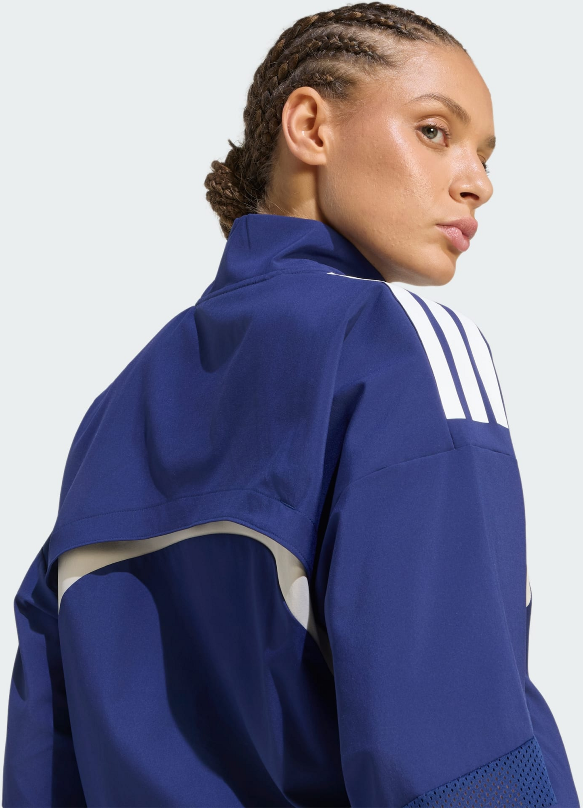 ADIDAS, Adidas Hyperglam 3-stripes V&auml;vd Tr&auml;ningsjacka Med F&auml;rgblock Och Kvartsl&aring;ng Dragkedja