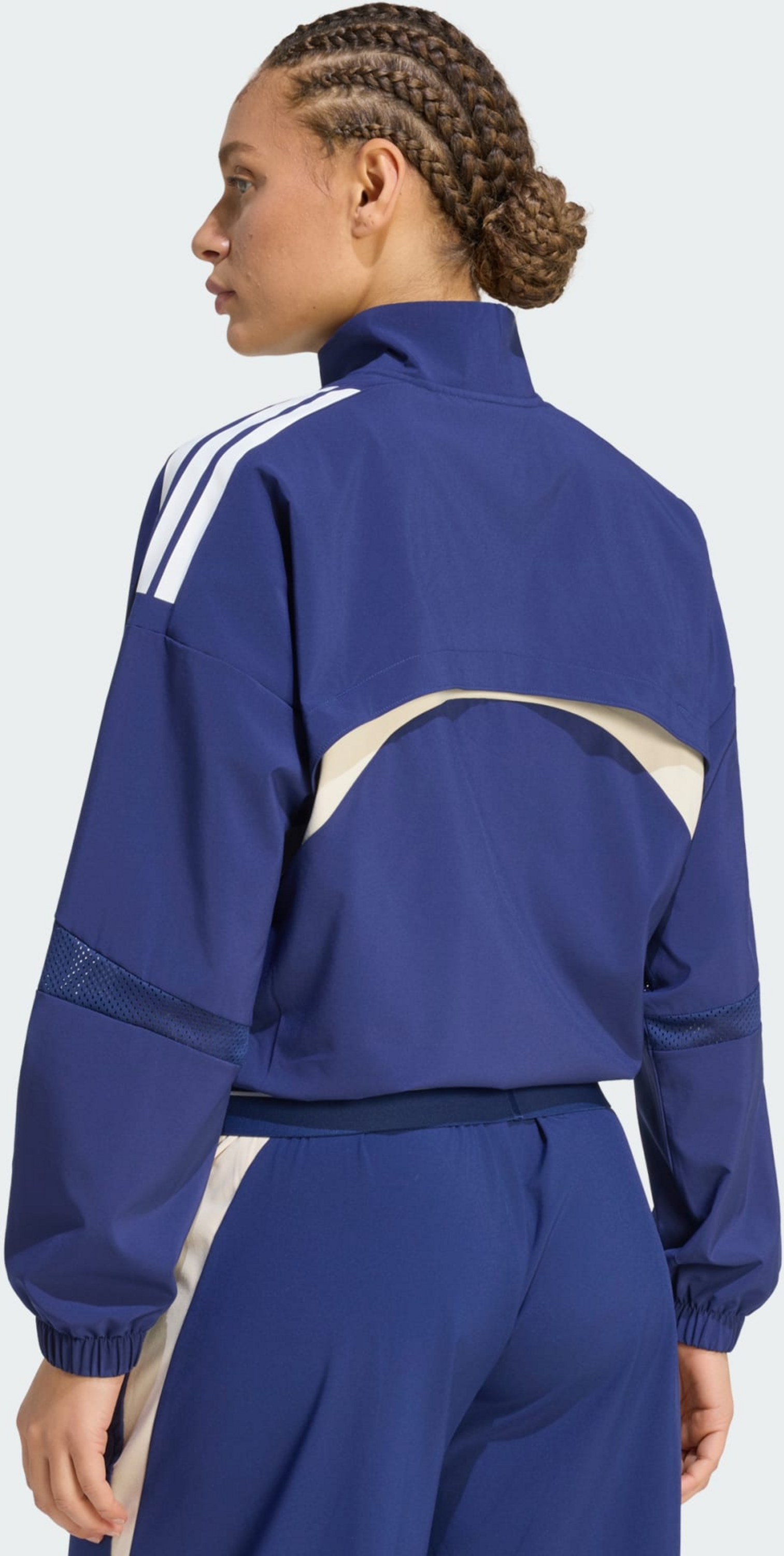 ADIDAS, Adidas Hyperglam 3-stripes V&auml;vd Tr&auml;ningsjacka Med F&auml;rgblock Och Kvartsl&aring;ng Dragkedja