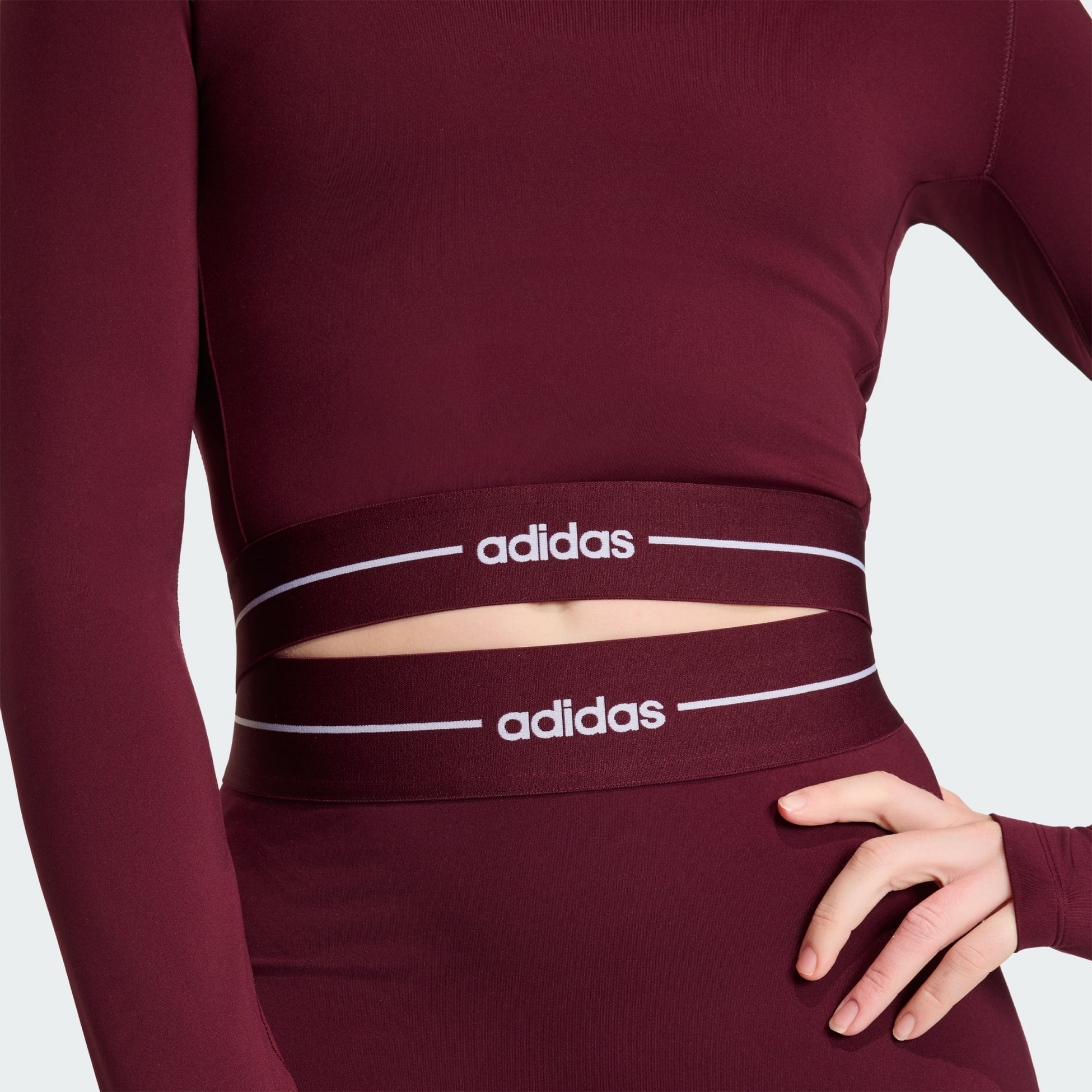 ADIDAS, Adidas Hyperglam Cropped Long Sleeve T-shirt