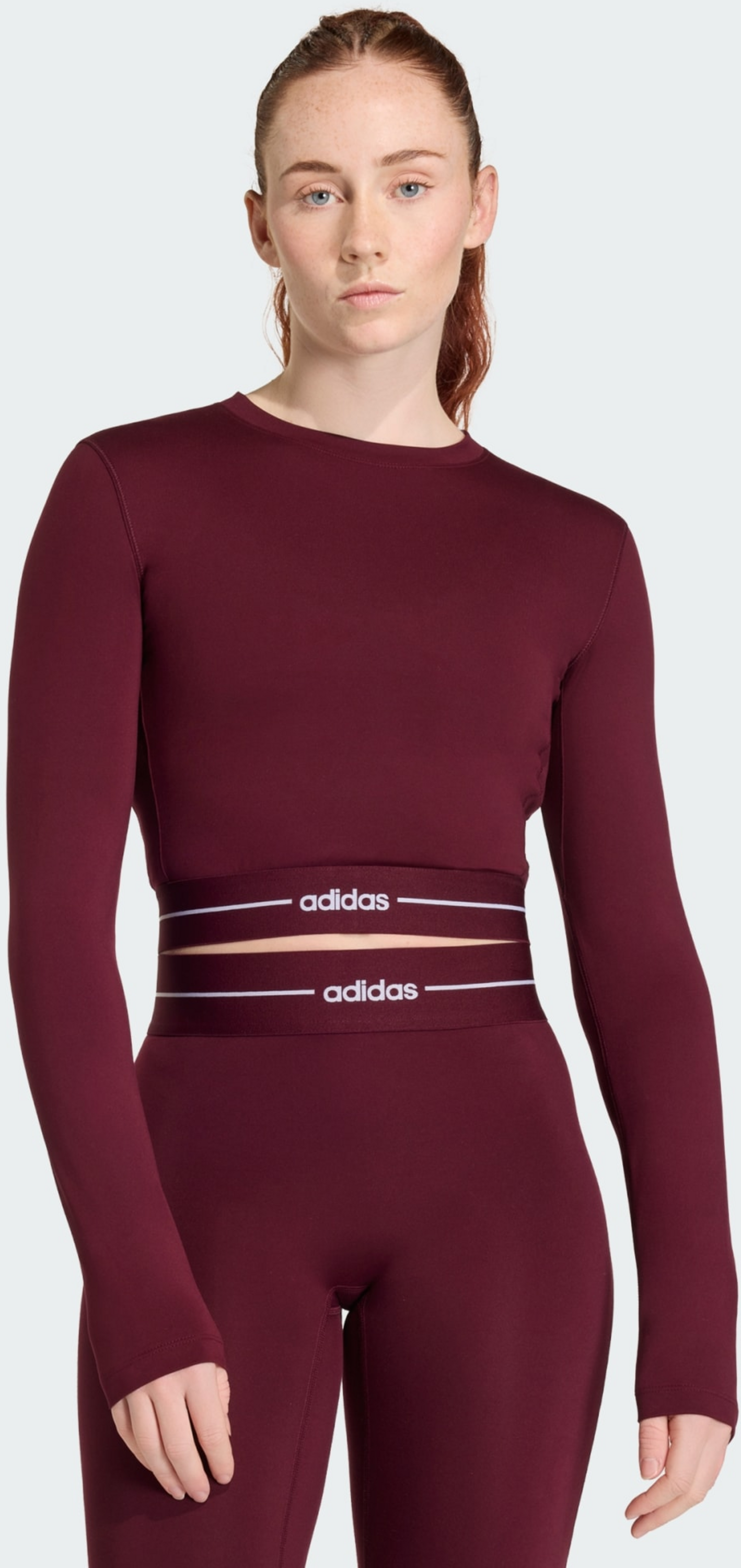 ADIDAS, Adidas Hyperglam Cropped Long Sleeve T-shirt