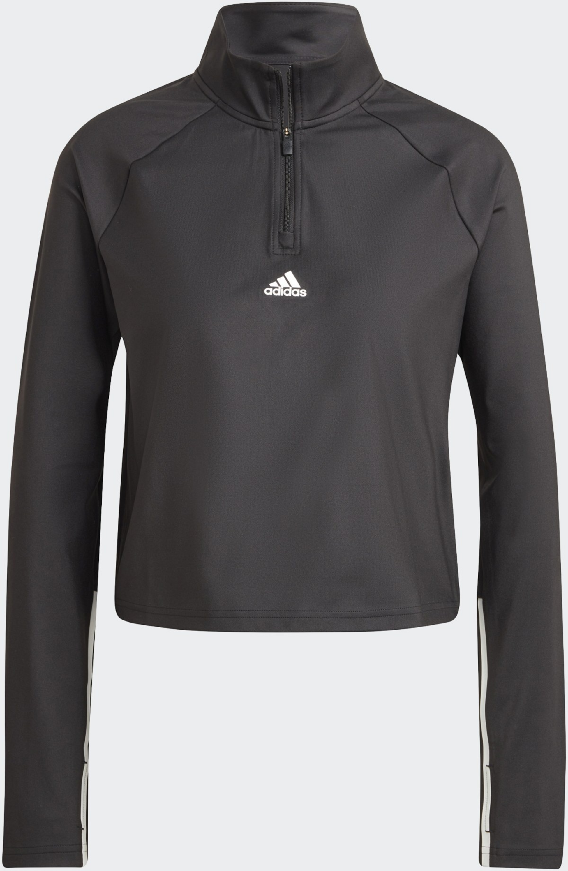 ADIDAS, Adidas Hyperglam Cut 3-stripes 1/4-zip Tee