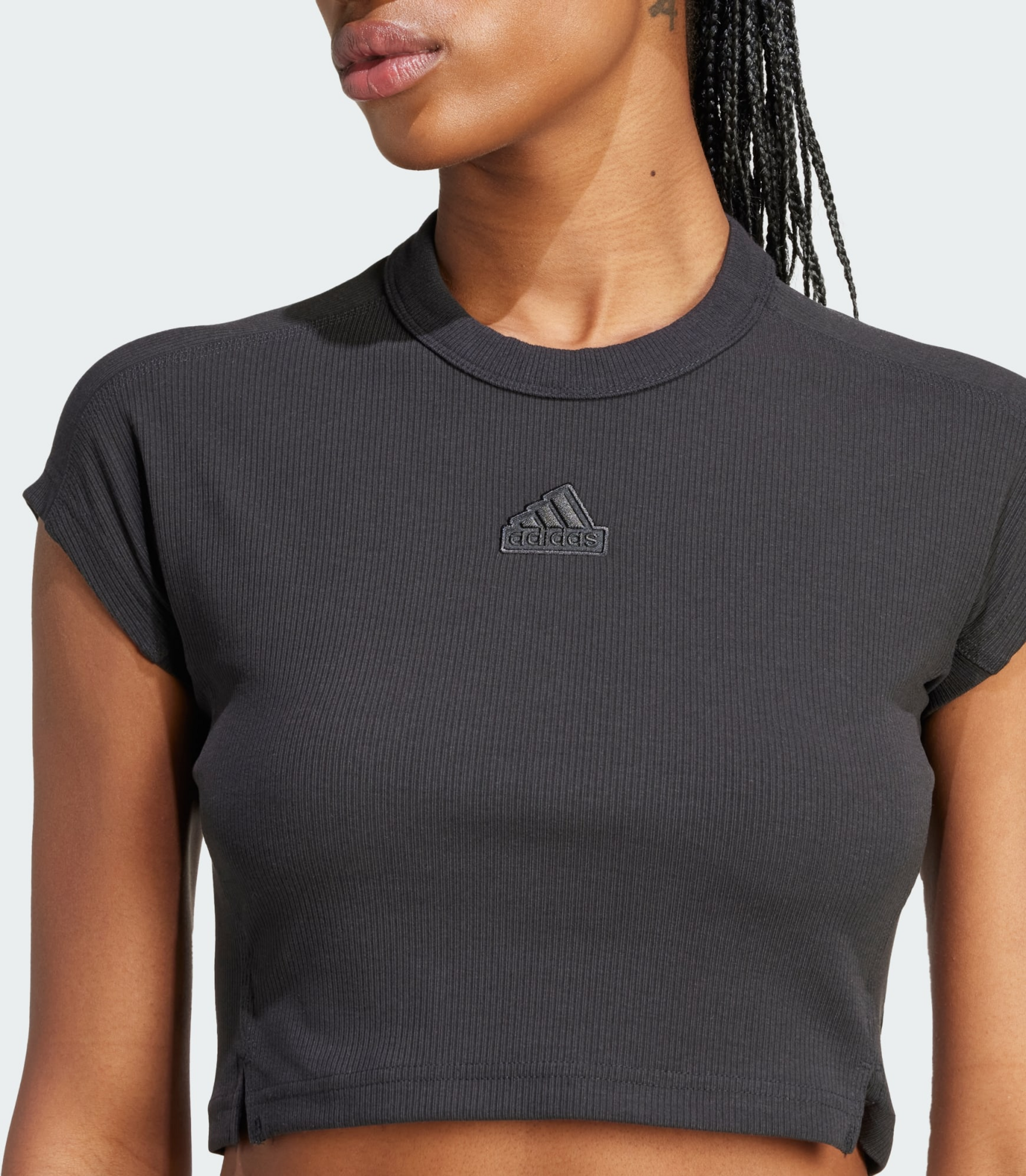 ADIDAS, Adidas Lounge Ribbed Crop T-shirt